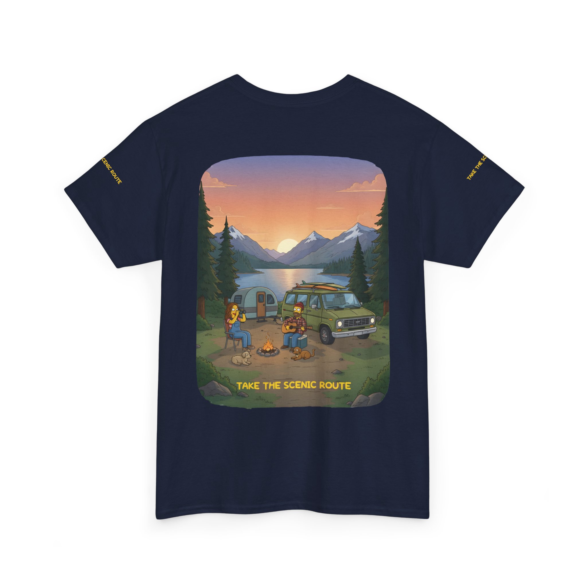 Unisex Heavy Cotton Tee — "Take The Scenic Route" Design Sitcom-Line