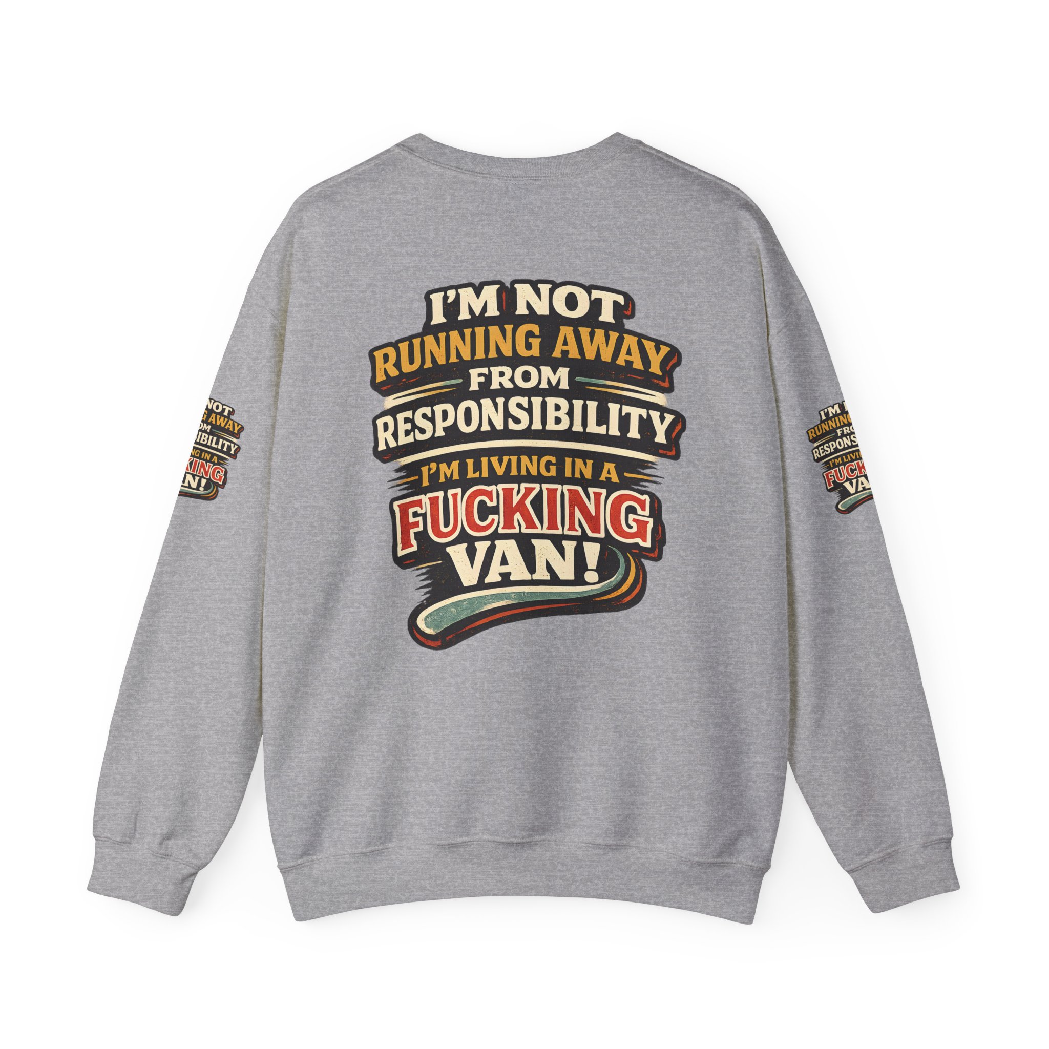 13454859013019787623_2048.jpeg Unisex Heavy Blend™ Crewneck Sweatshirt — "I`m Not running Away" Design F**K-Line