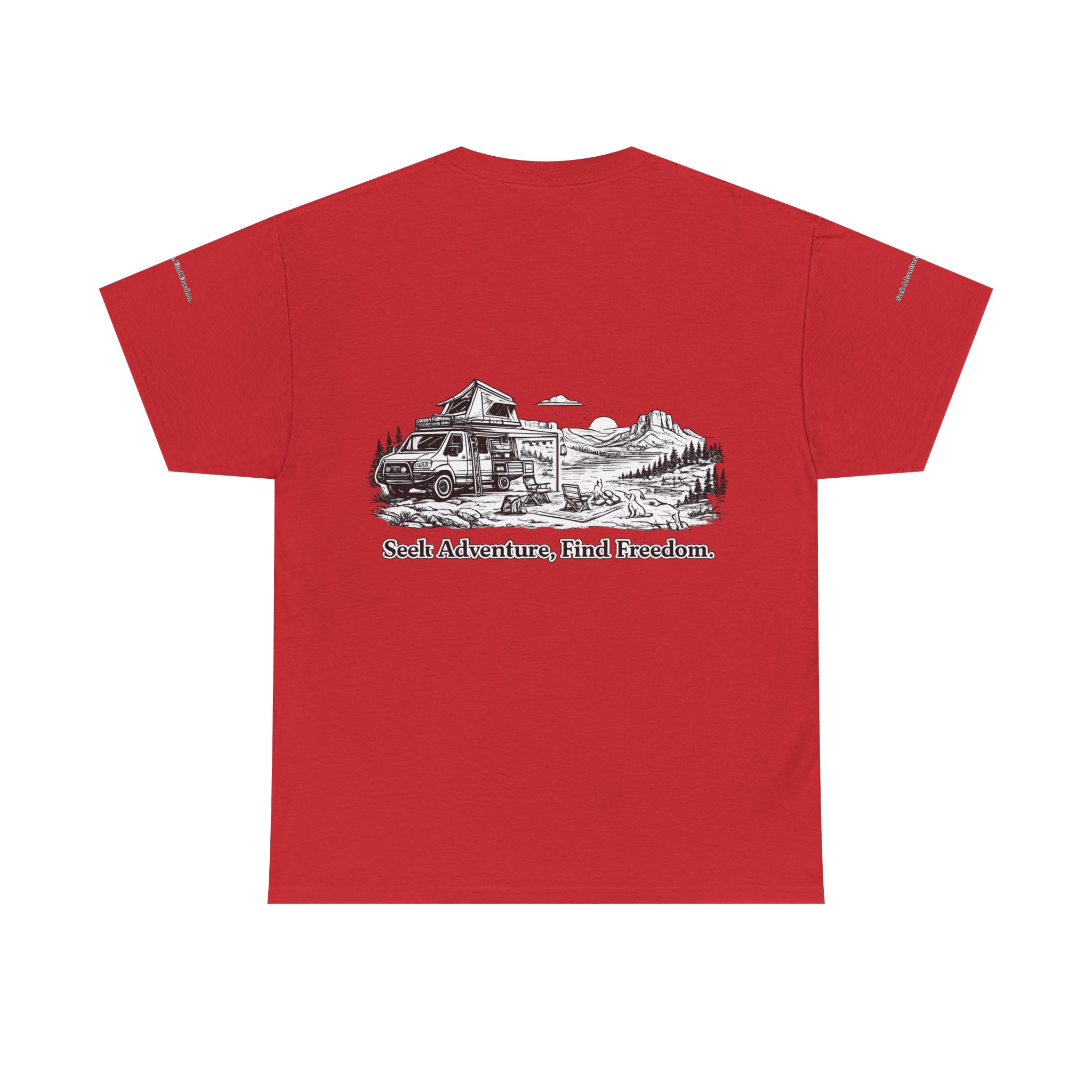 13462196563665577586_2048.jpeg Unisex Heavy Cotton Tee — "Seek Adventure, Find Freedom" Design Minimal-Line