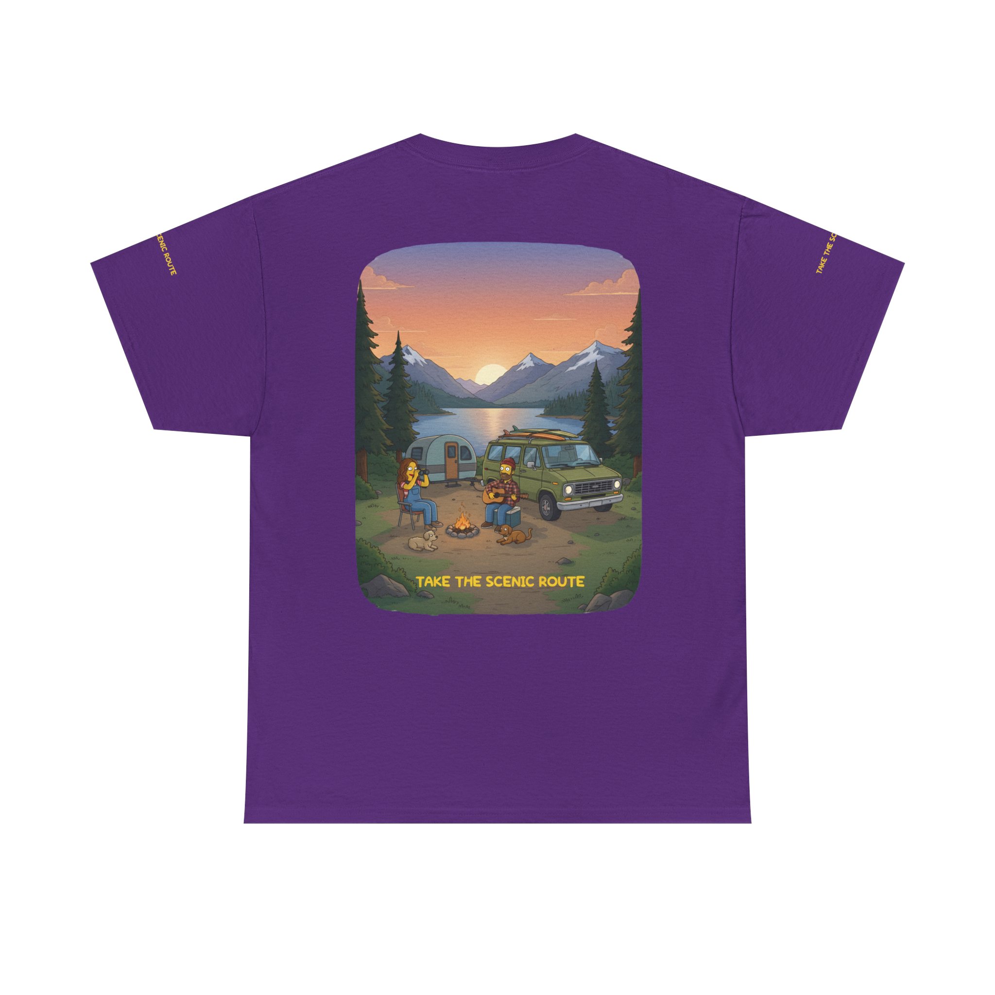 Unisex Heavy Cotton Tee — "Take The Scenic Route" Design Sitcom-Line