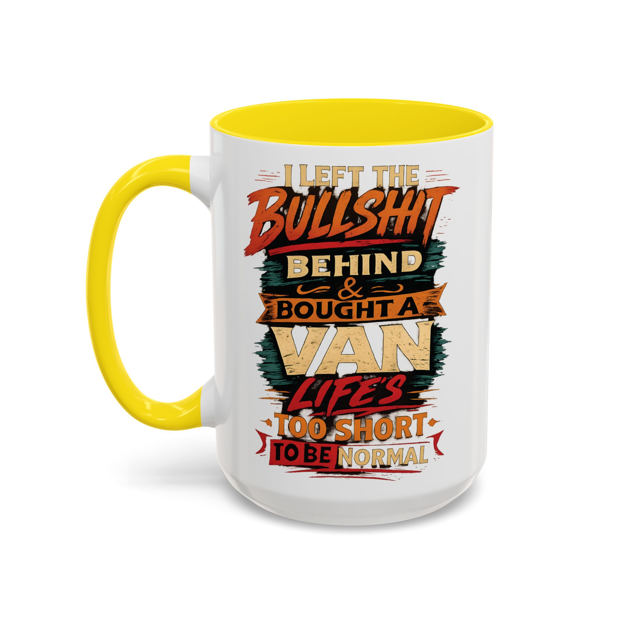 Accent Coffee Mug (11, 15oz) — "I Left The Bullshit" Design F**K-Line