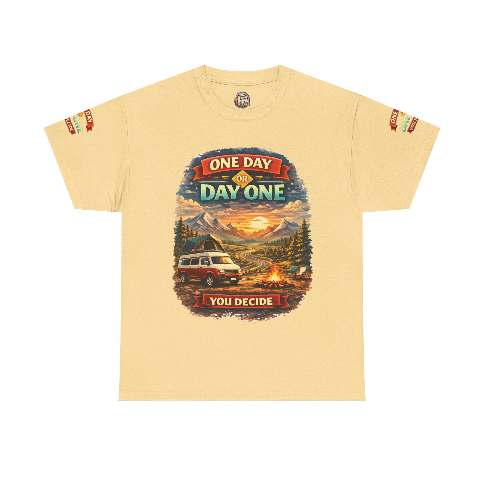 13470256675434371553_2048.jpeg Unisex Heavy Cotton Tee — "One Day Or Day One" Design Scenic-Line