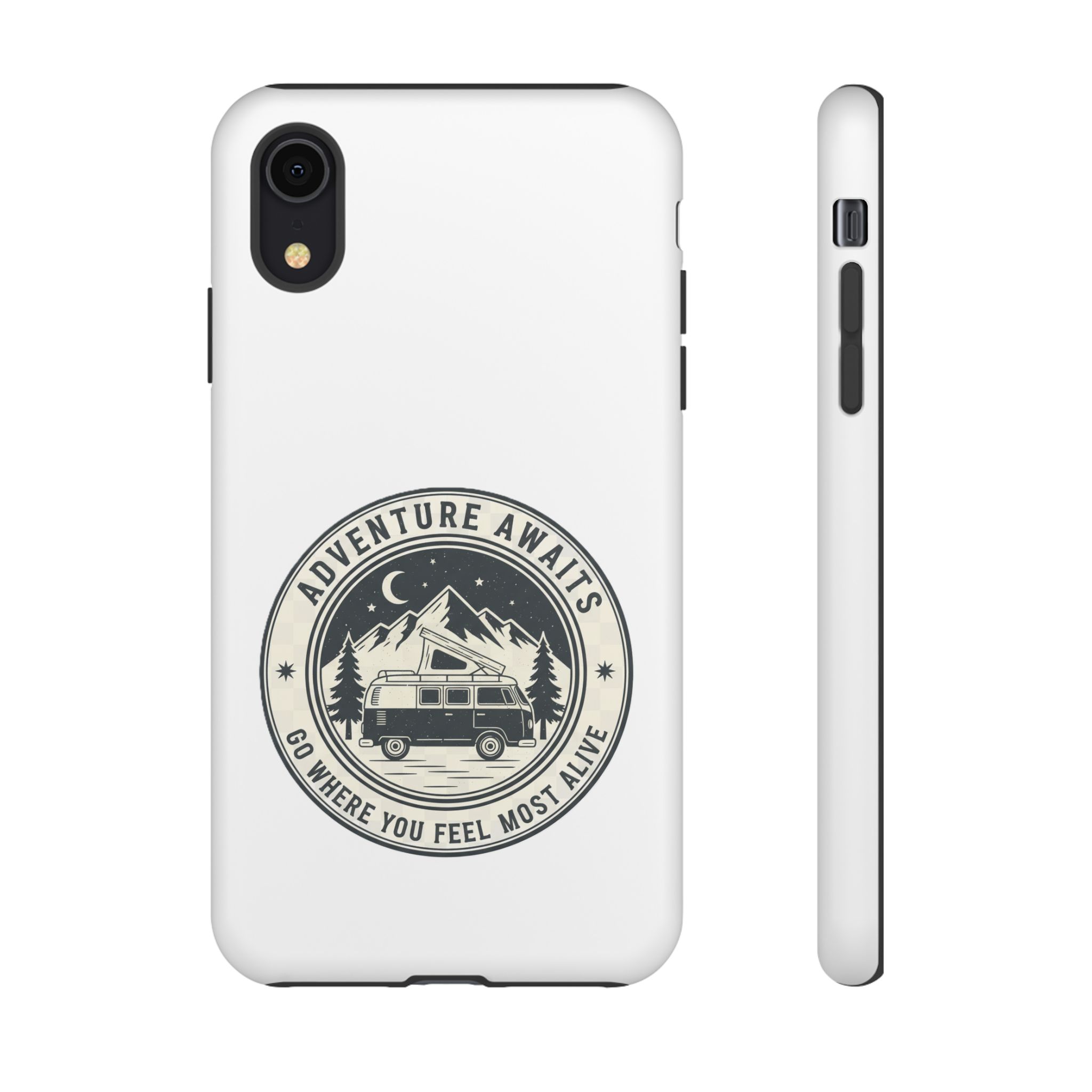 Phone Case — "Adventure Awaits-Go Where You Feel Most Alive" Camper Van Design