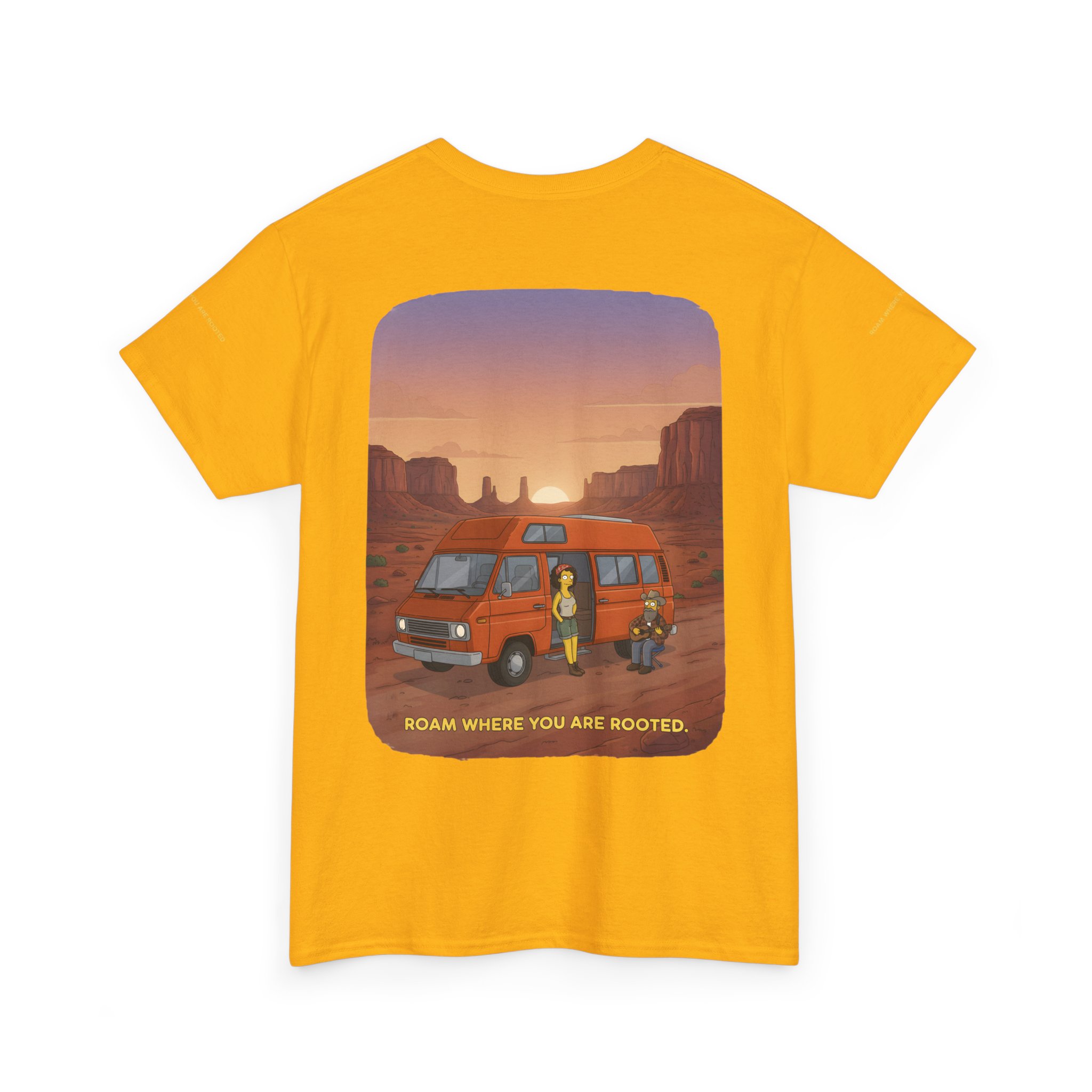 Unisex Heavy Cotton Tee — "Roam Where You Are Rooted" Design Sitcom-Line
