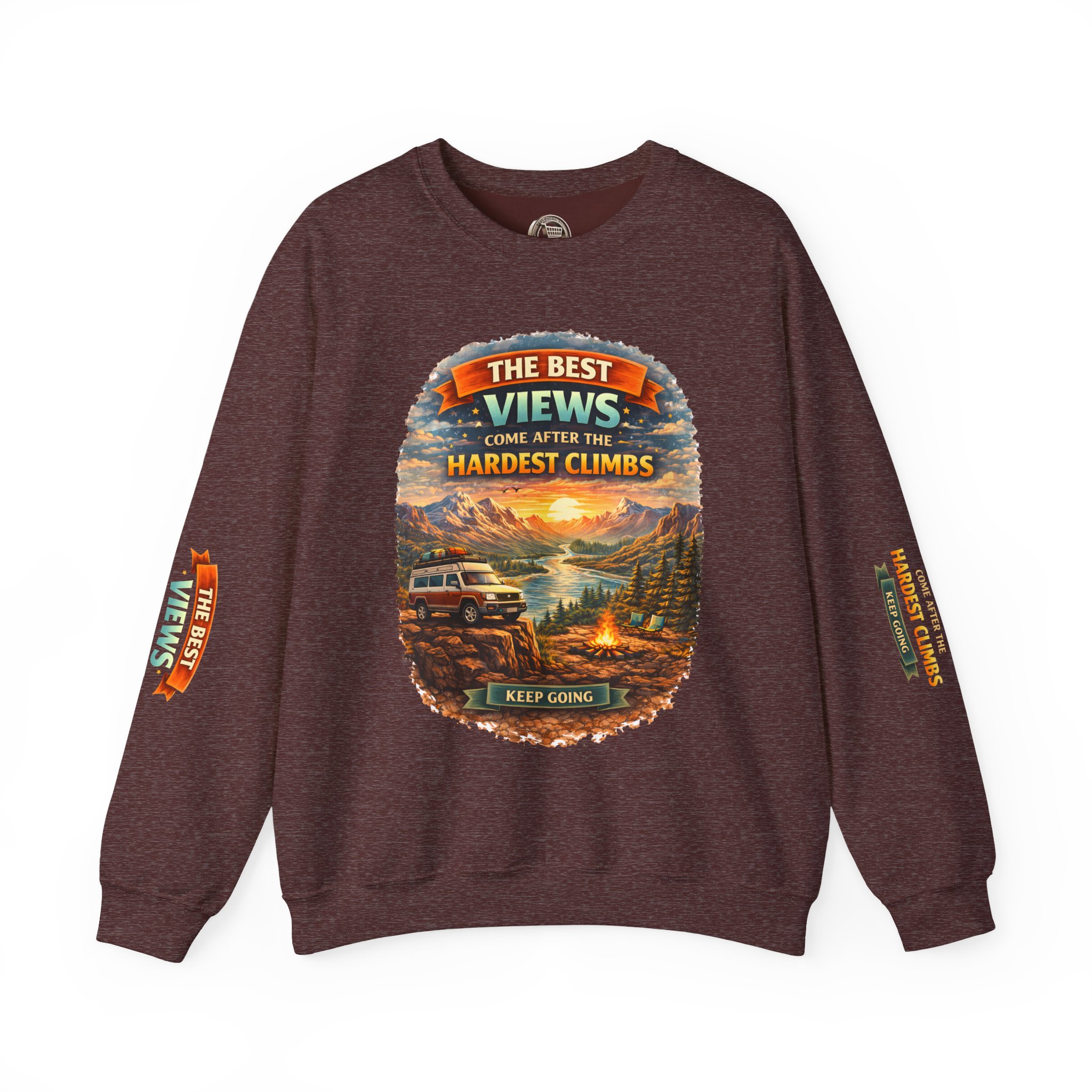 Unisex Heavy Blend™ Crewneck Sweatshirt — "The Best Views" Design Scenic-Line