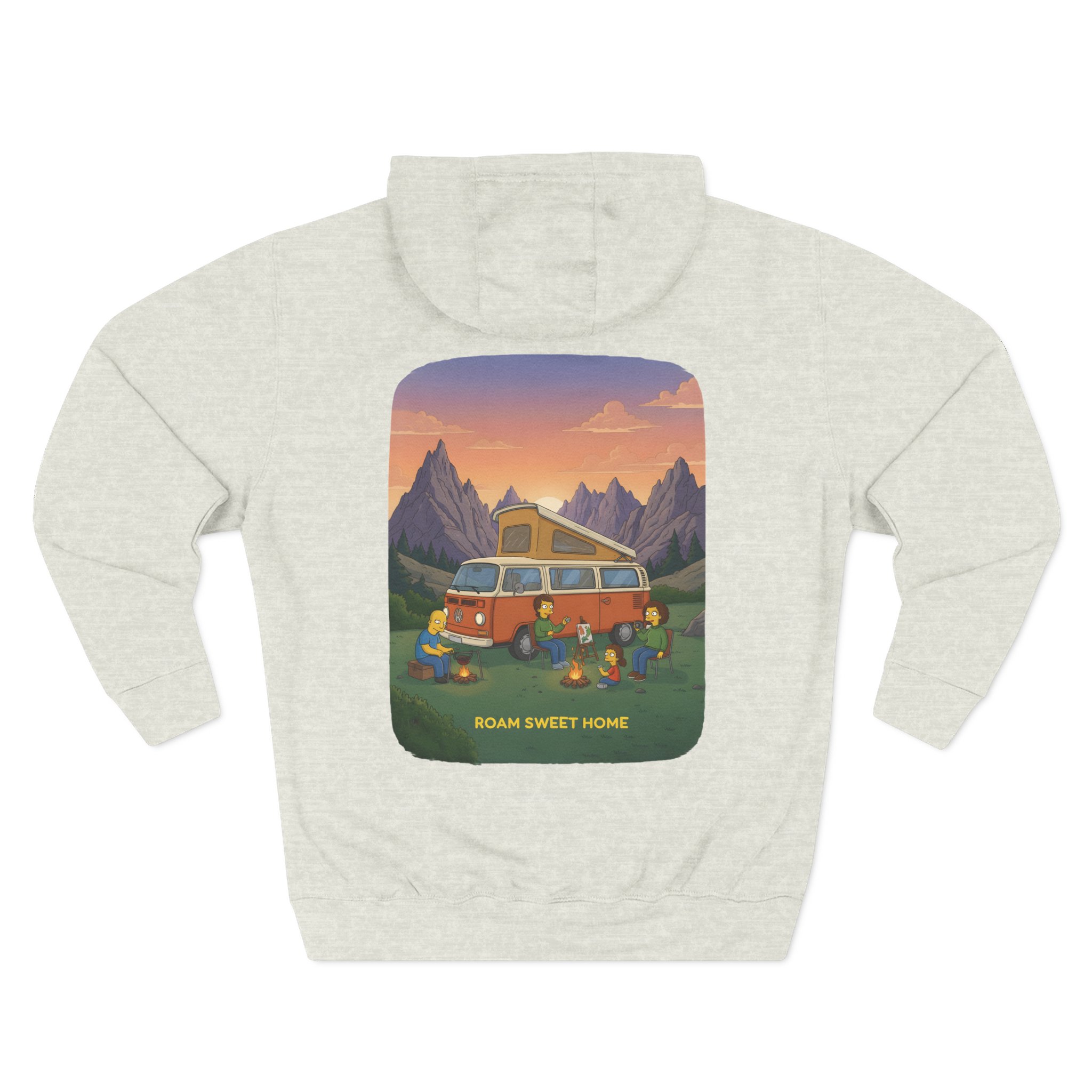 Three-Panel Fleece Hoodie - "Roam Sweet Home" Design Sitcom-Line