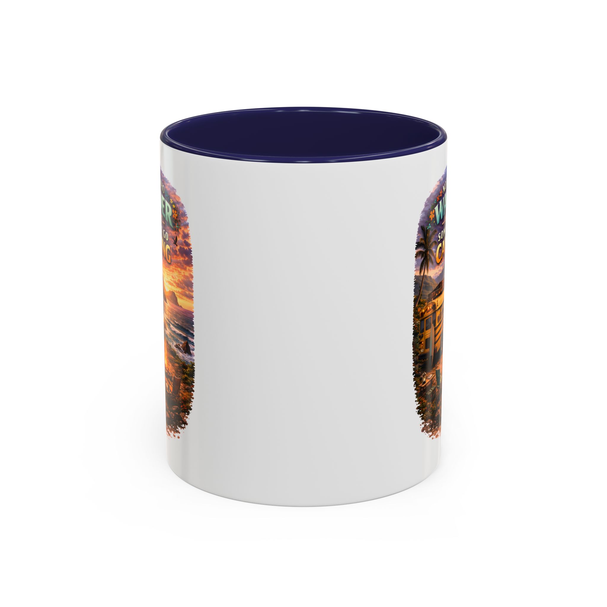 Accent Coffee Mug (11, 15oz) — "Not All Who Wander Are Lost" Design Scenic-Line