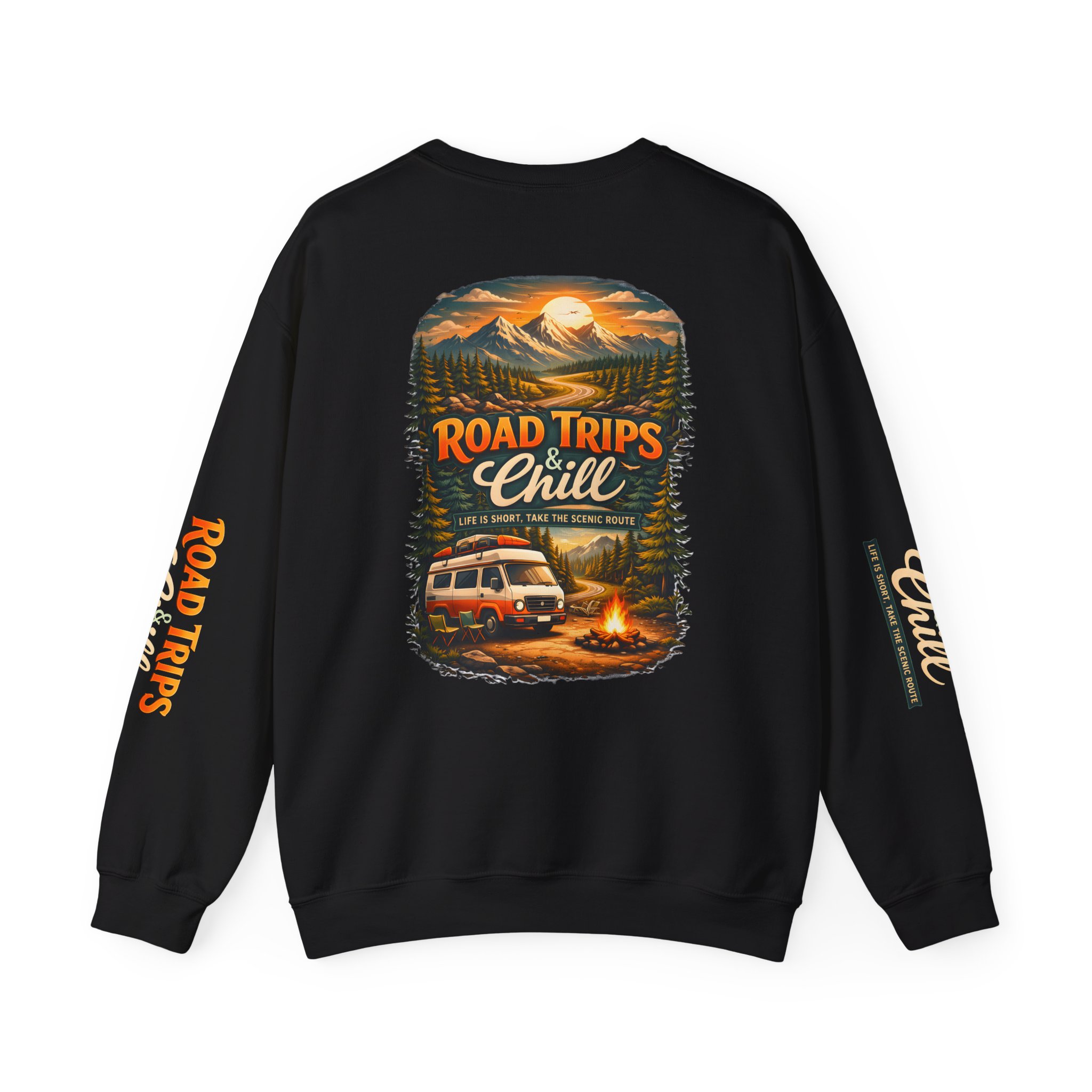13481659156578319558_2048.jpeg Unisex Heavy Blend™ Crewneck Sweatshirt — "Road Trips & Chill" Design Scenic-Line