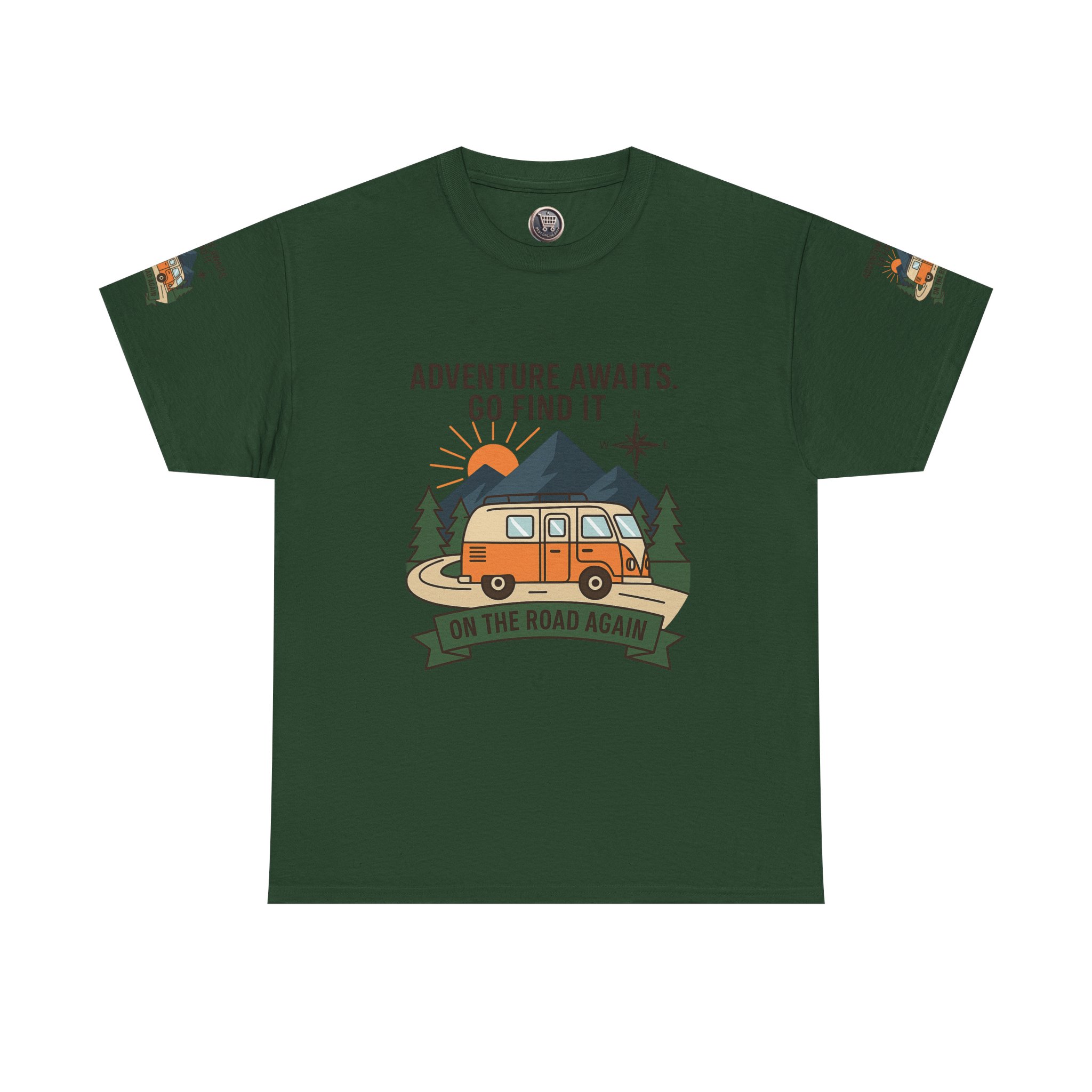 1348283052114700974_2048.jpeg Unisex Heavy Cotton Tee — 'Adventure Awaits. Go Find It' Camper Van T‑Shirt