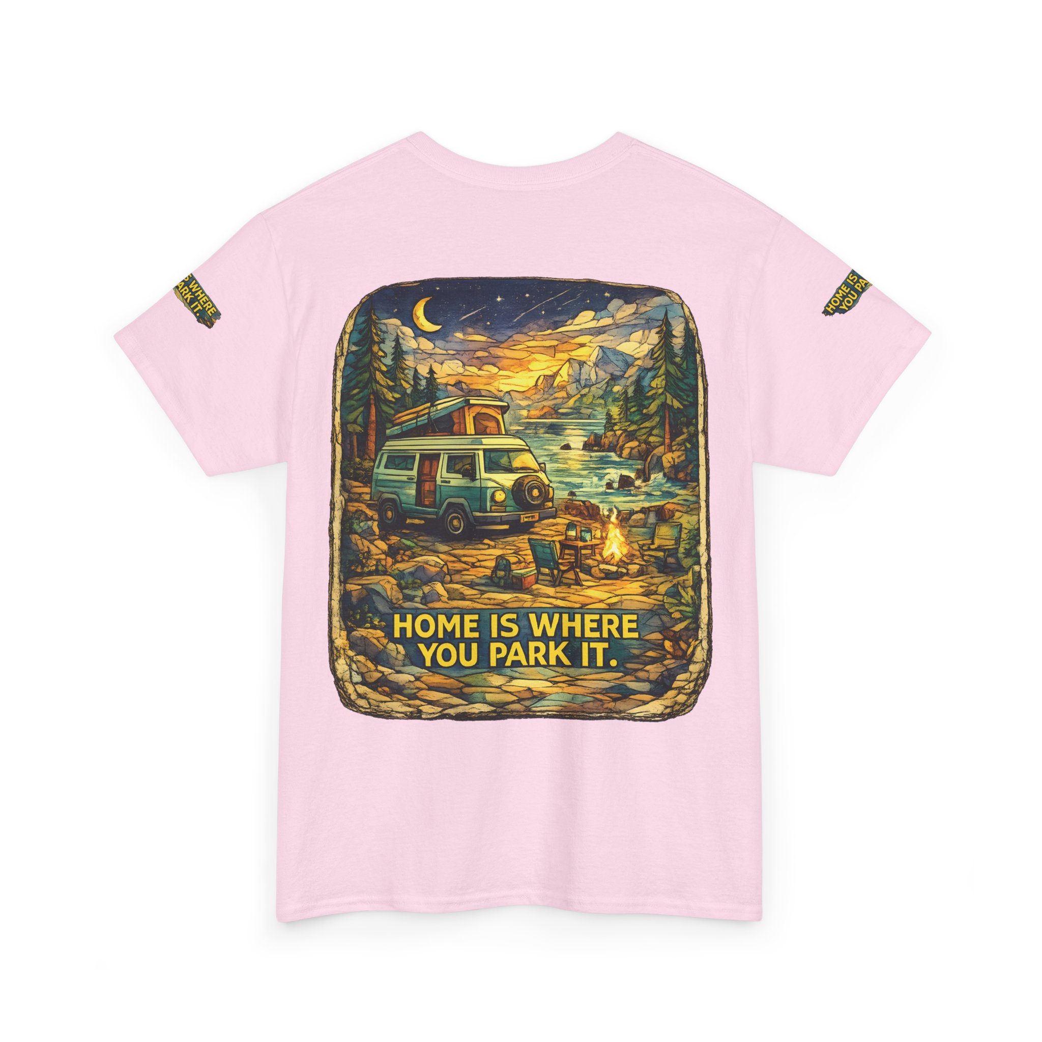 Unisex Heavy Cotton Tee — "Home Is Where You Park It" Design Cubic-Line