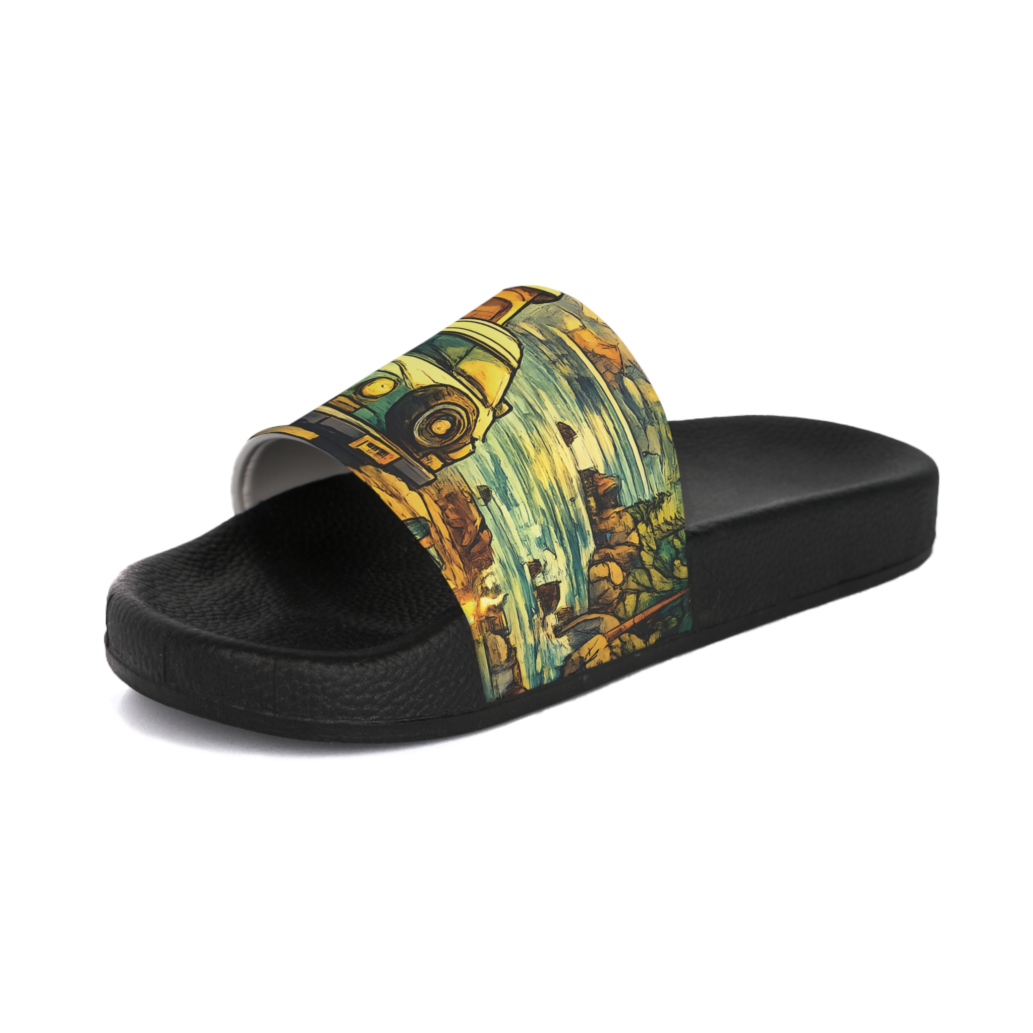 Women's Slide Sandals - Retro VW Camper Slides (Cubic-Line)