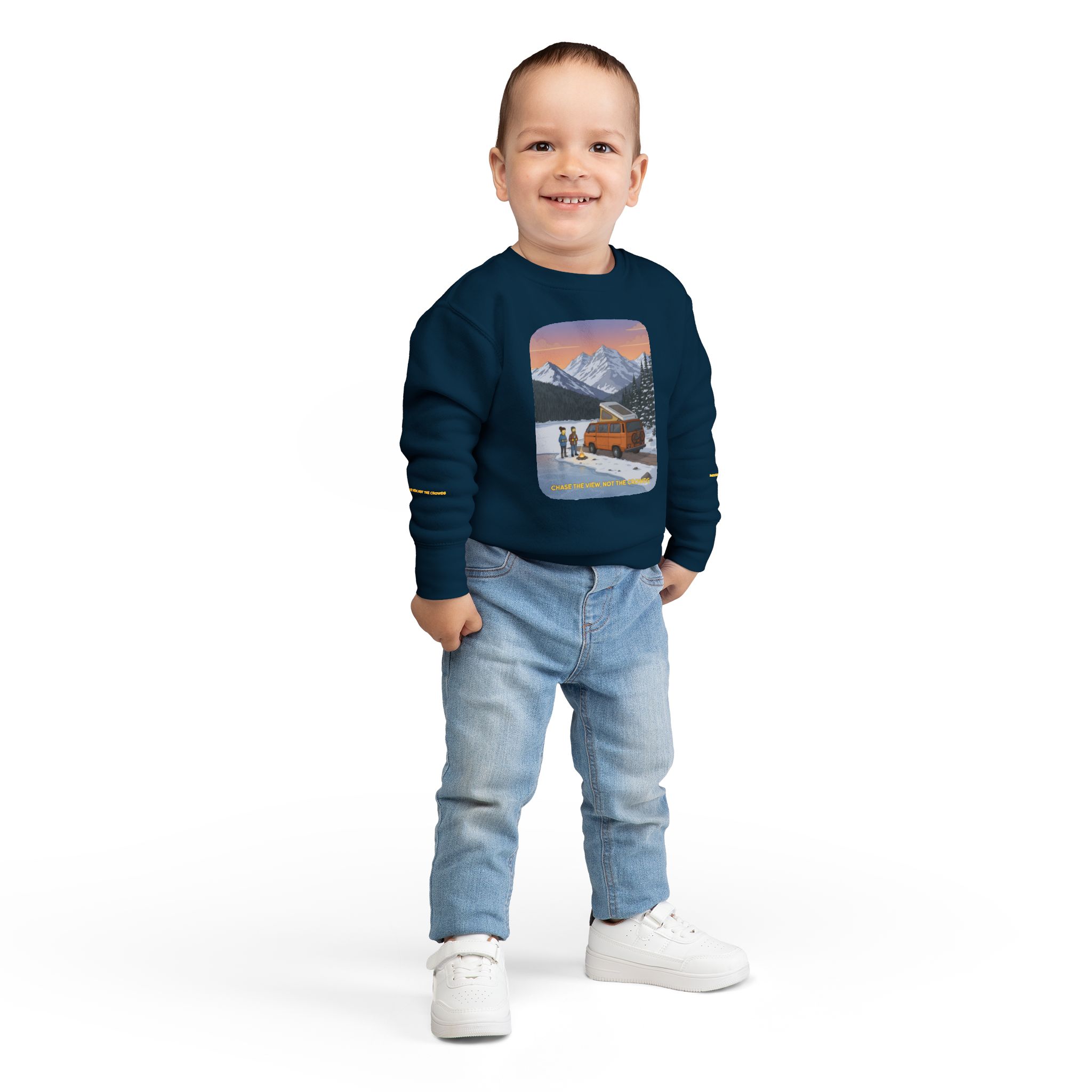 Toddler Sweatshirt - "Chase The Views-Not The Crowds" (Design Sitcom-Line)