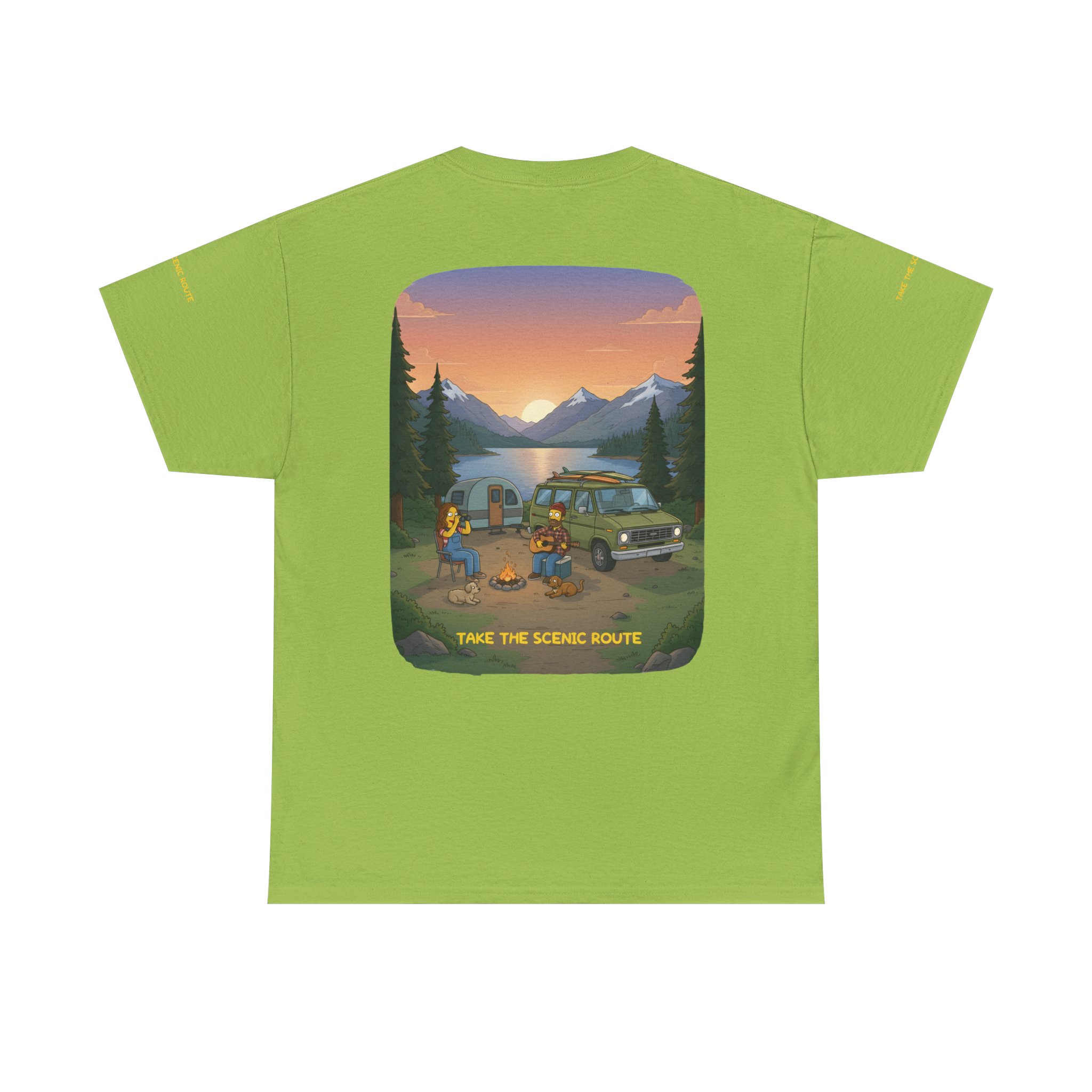 Unisex Heavy Cotton Tee — "Take The Scenic Route" Design Sitcom-Line
