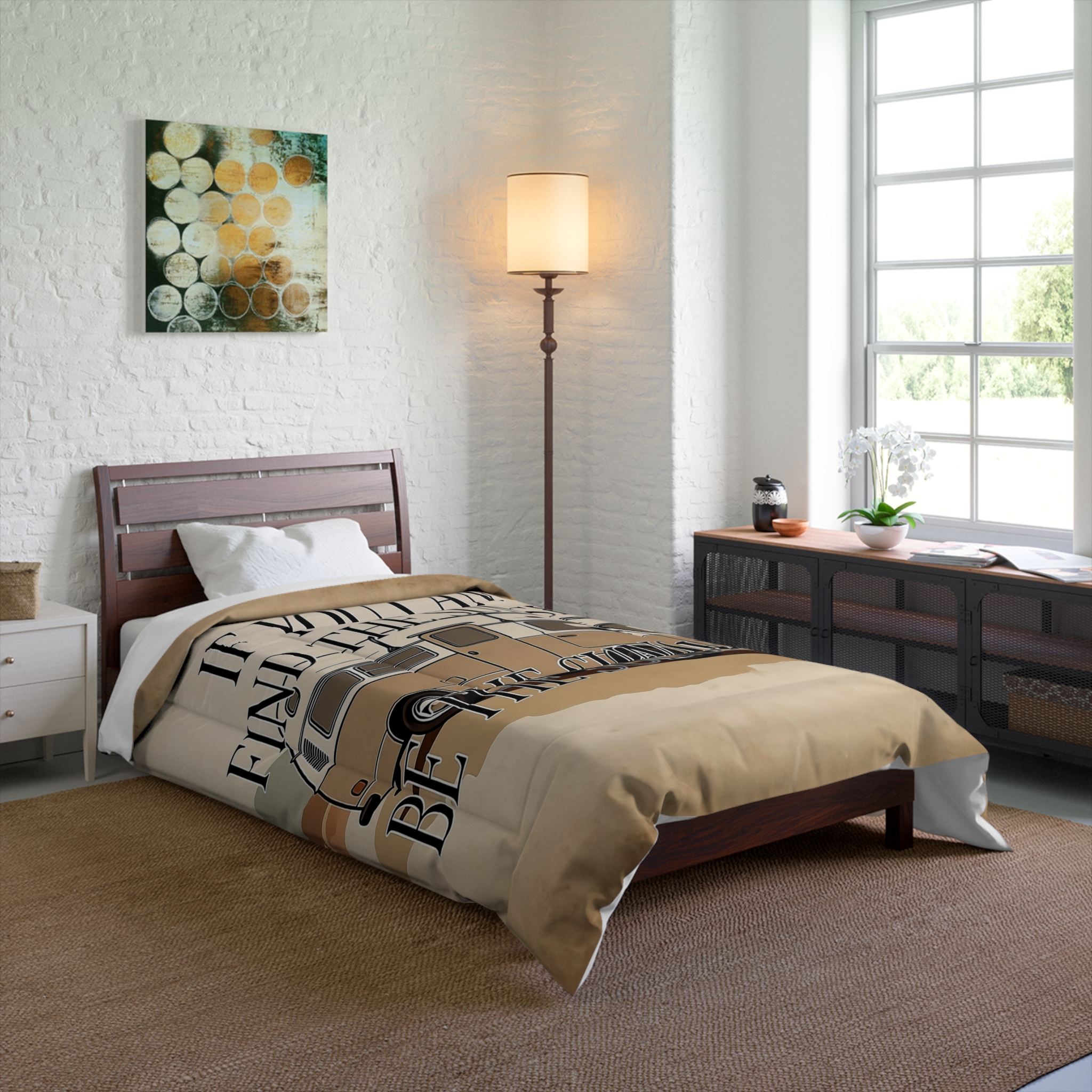 Comforter - "If You Can't Find the Sunshine, Be the Sunshine" Cozy Boho RV Bedding