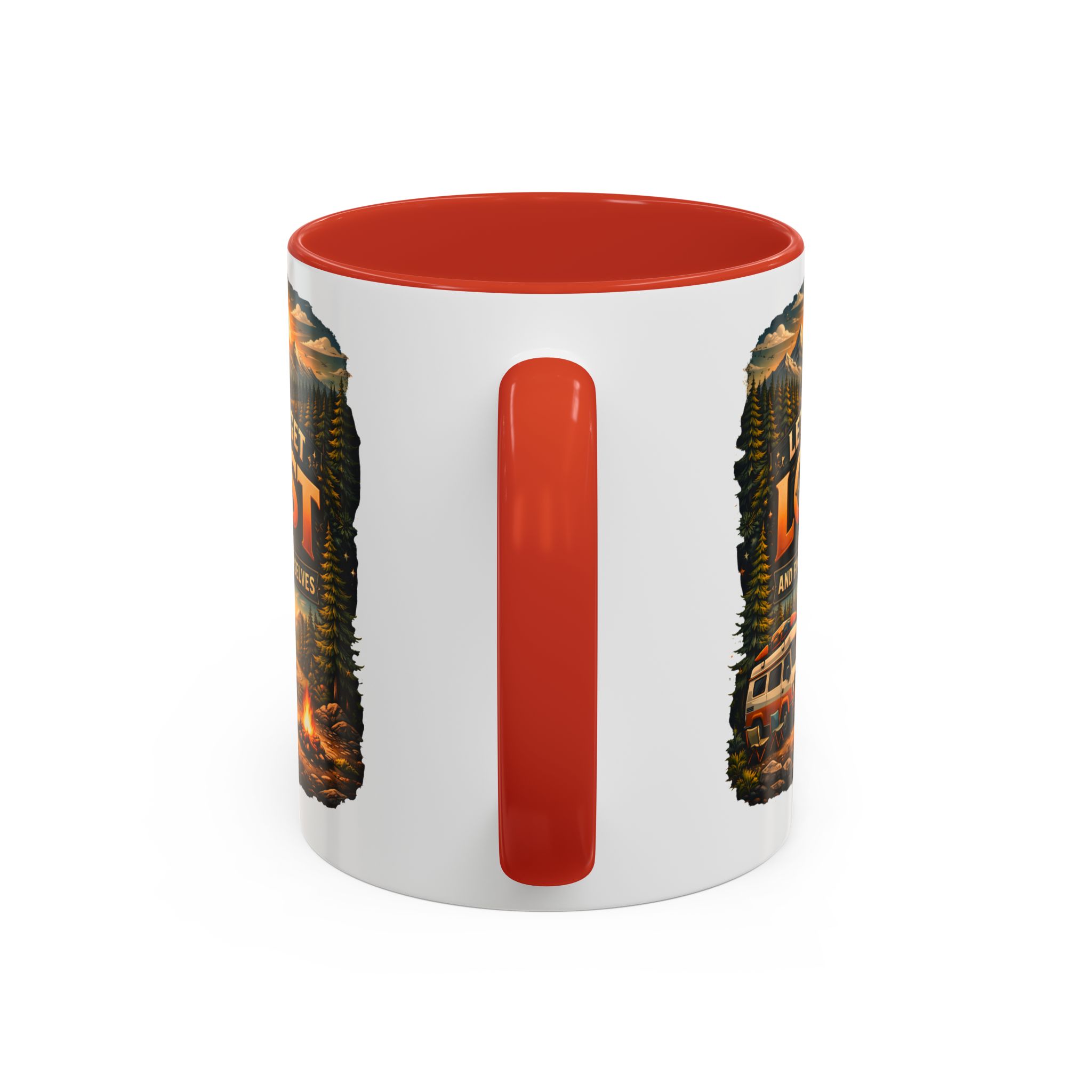 Accent Coffee Mug (11, 15oz) — "Let´s Get Lost And Find Ourselfs" Design Scenic-Line