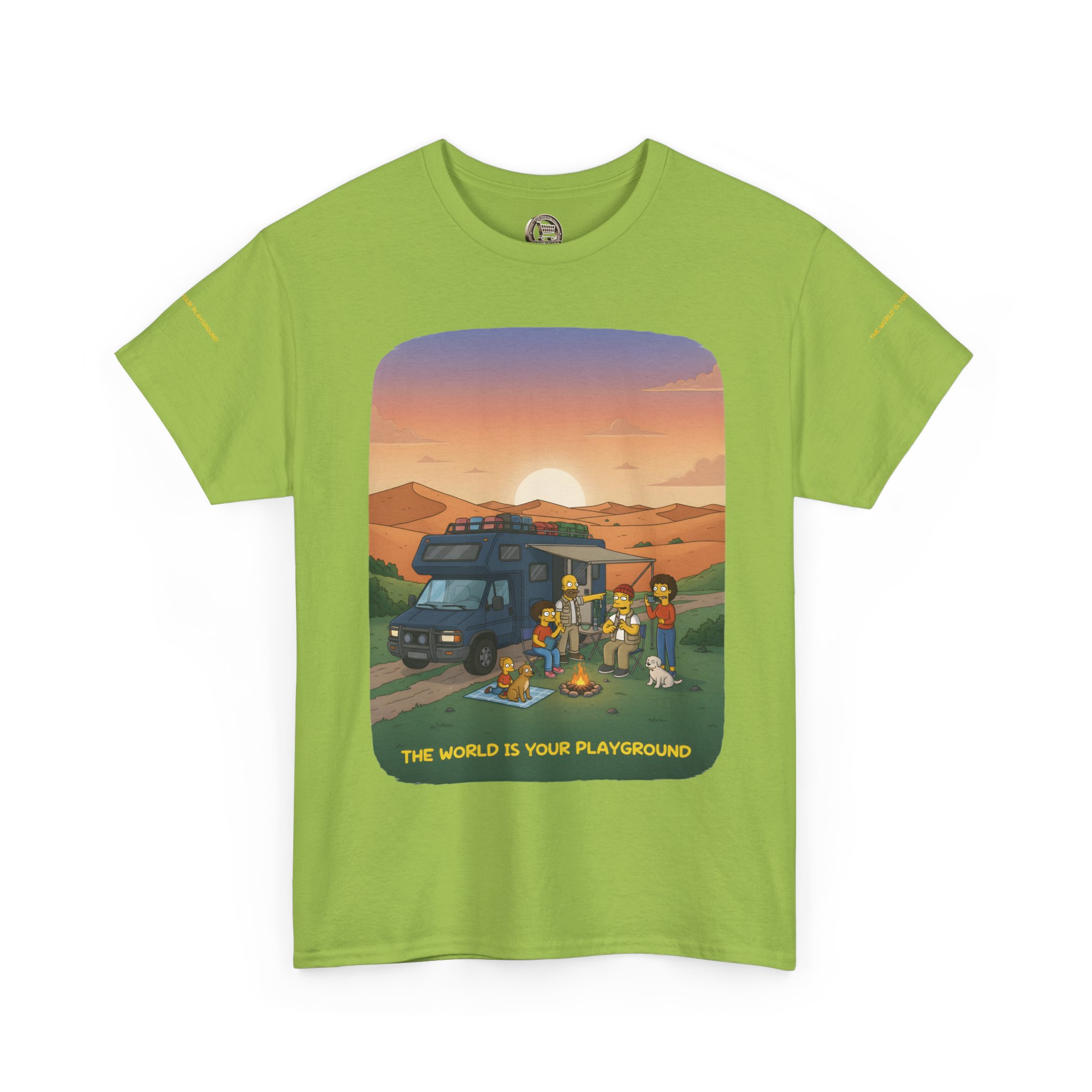 Unisex Heavy Cotton Tee — "The World Is Your playground" Design Sitcom-Line