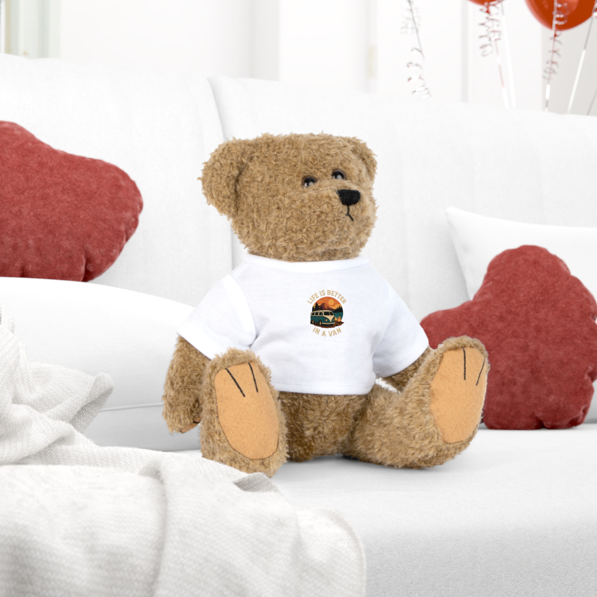 Teddy Bear Plush with 'Life Is Better in a Van' T‑Shirt
