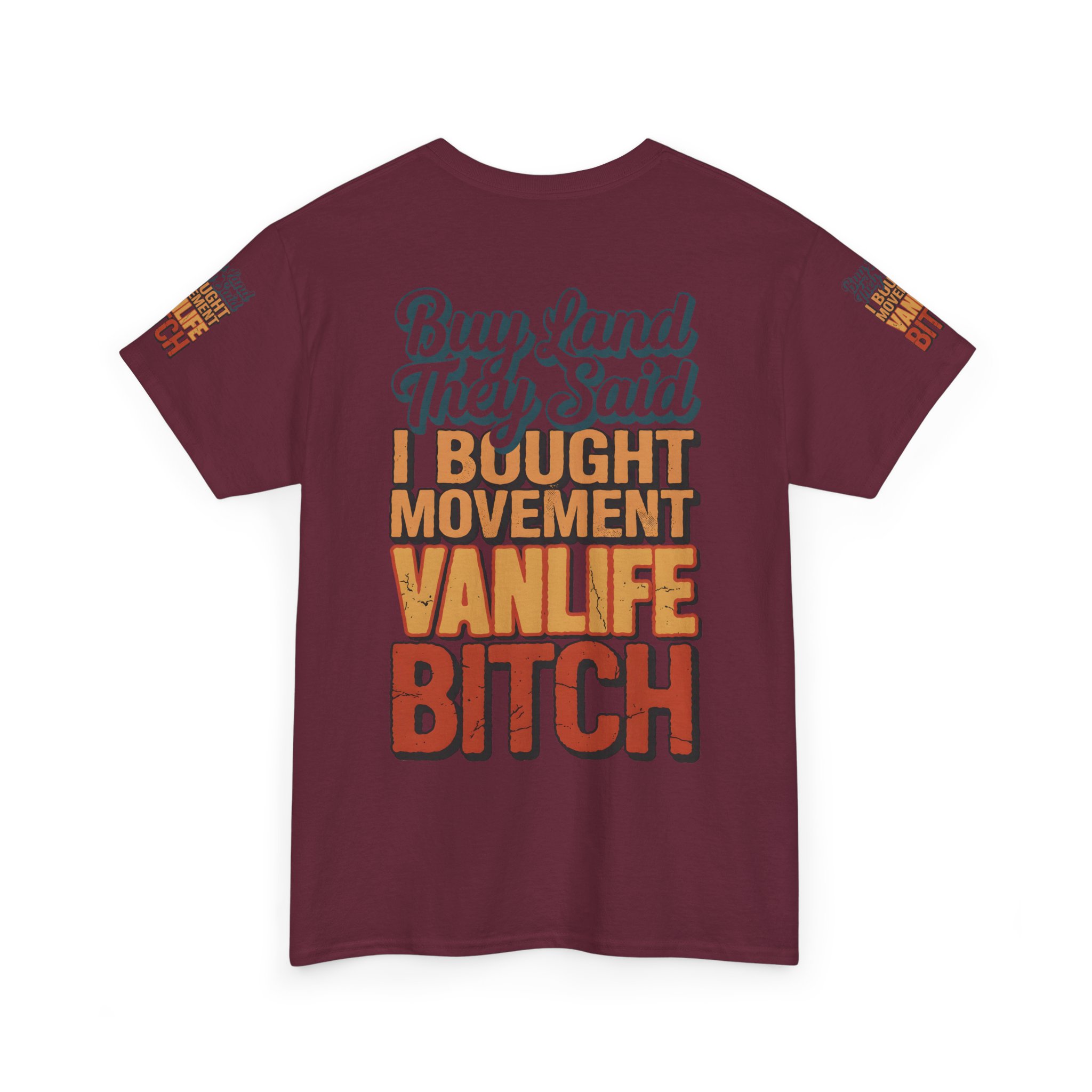 Unisex Heavy Cotton Tee — "Buy Land They Said" Design F**K-Line