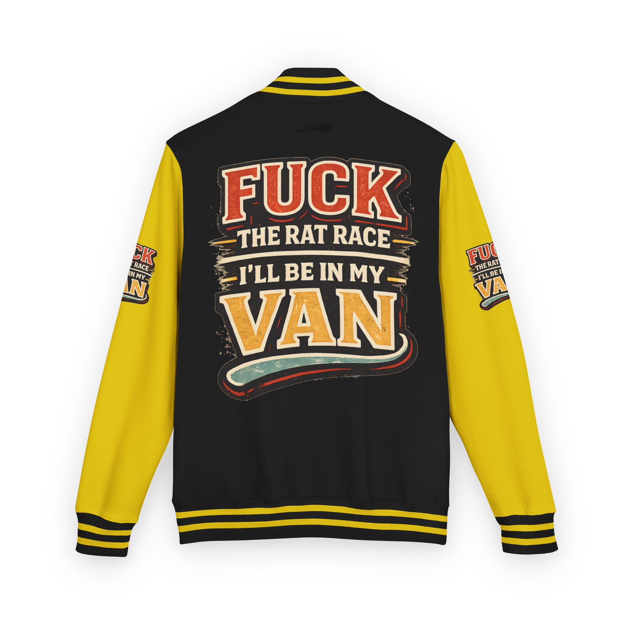Unisex Heavyweight Letterman Jacket — "Fuck The Rat Race" Design F**K-Line