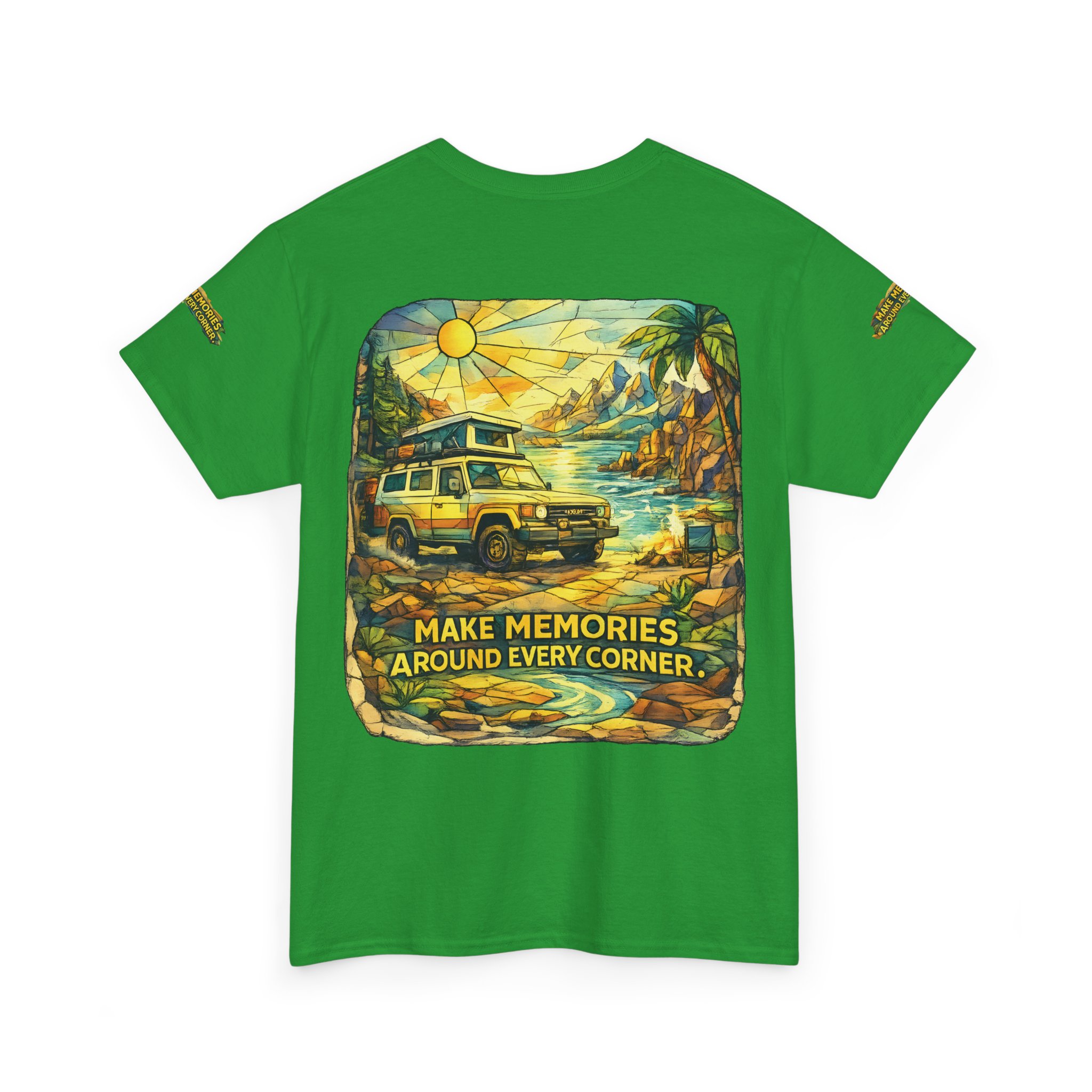 13524644669841116769_2048.jpeg Unisex Heavy Cotton Tee — "Make Memories Around Every Corner" Design Cubic-Line