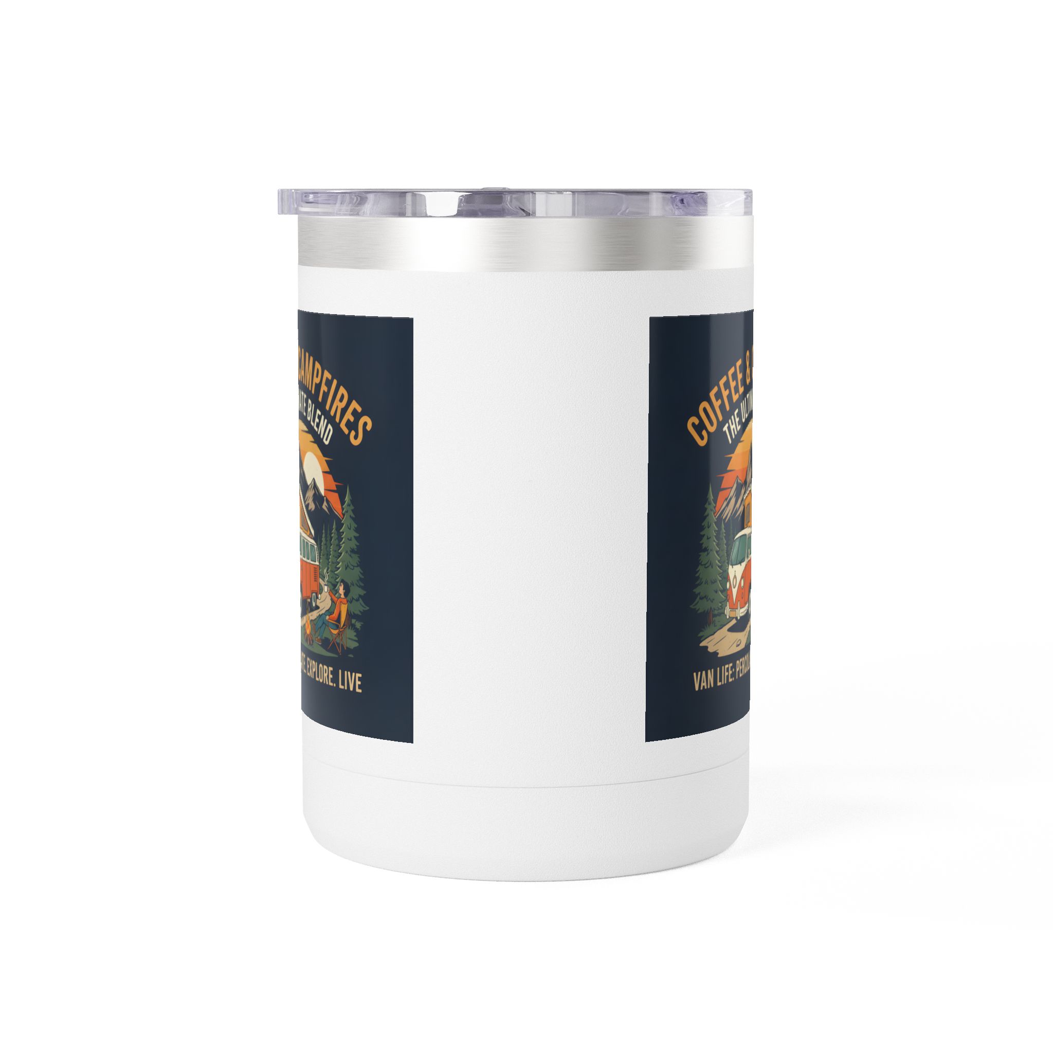 Coffee Mug Tumbler, 15oz — “Coffee & Campfires: The Ultimate Blend”