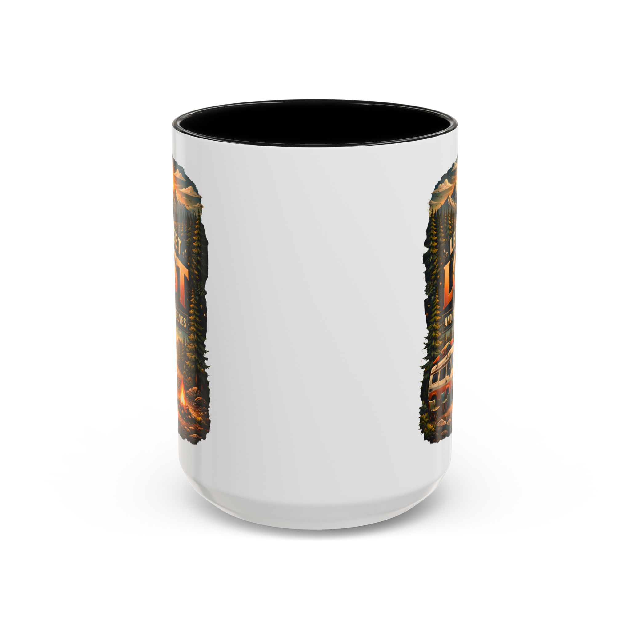 Accent Coffee Mug (11, 15oz) — "Let´s Get Lost And Find Ourselfs" Design Scenic-Line
