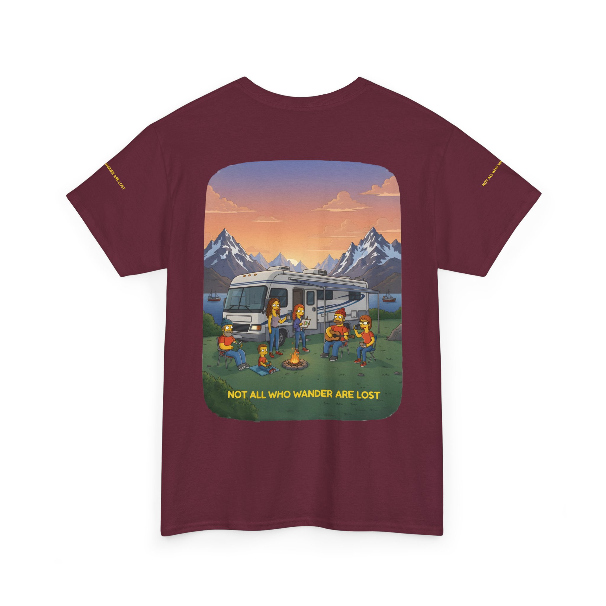 Unisex Heavy Cotton Tee — "Not All Who Wander Are Lost" Design Sitcom-Line