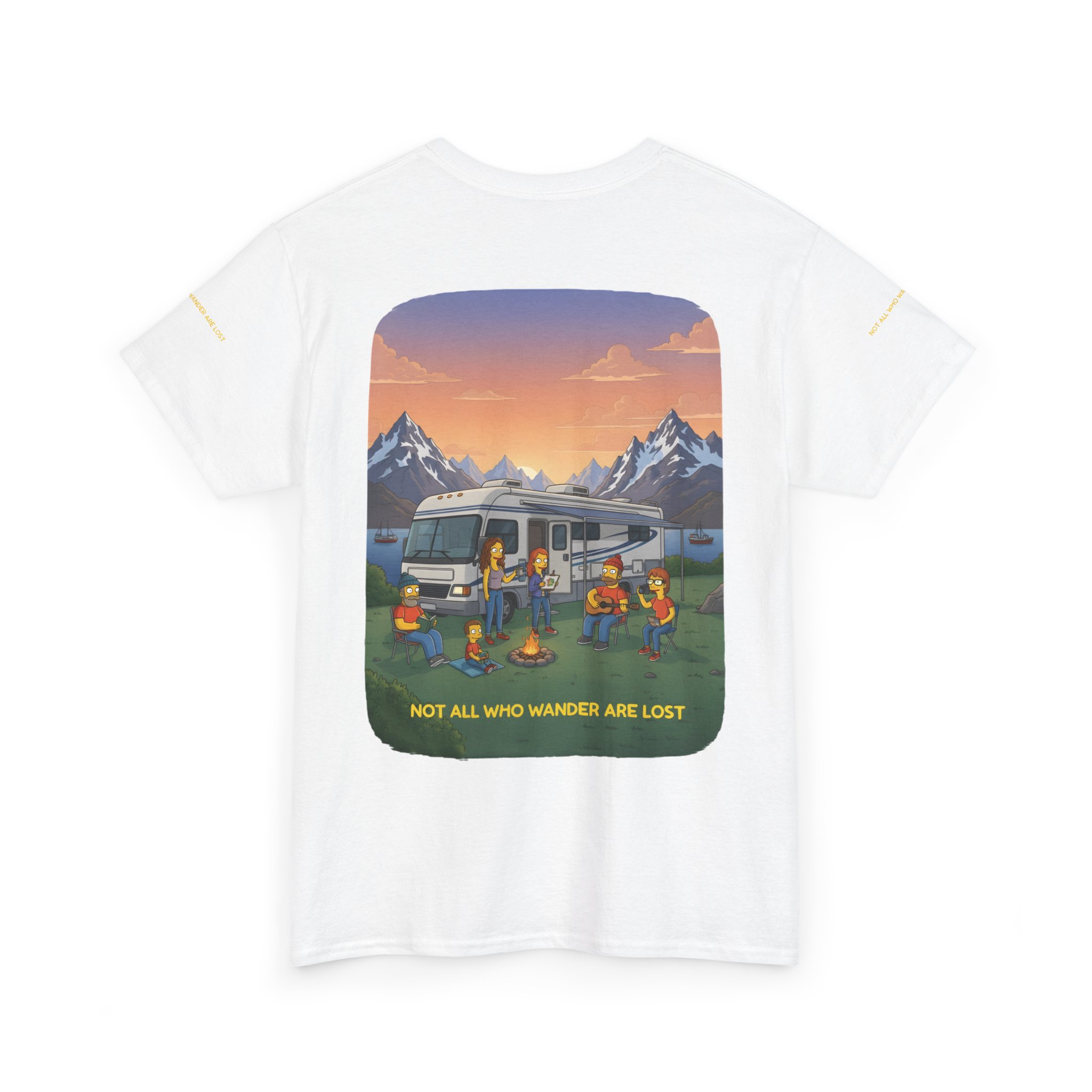 Unisex Heavy Cotton Tee — "Not All Who Wander Are Lost" Design Sitcom-Line