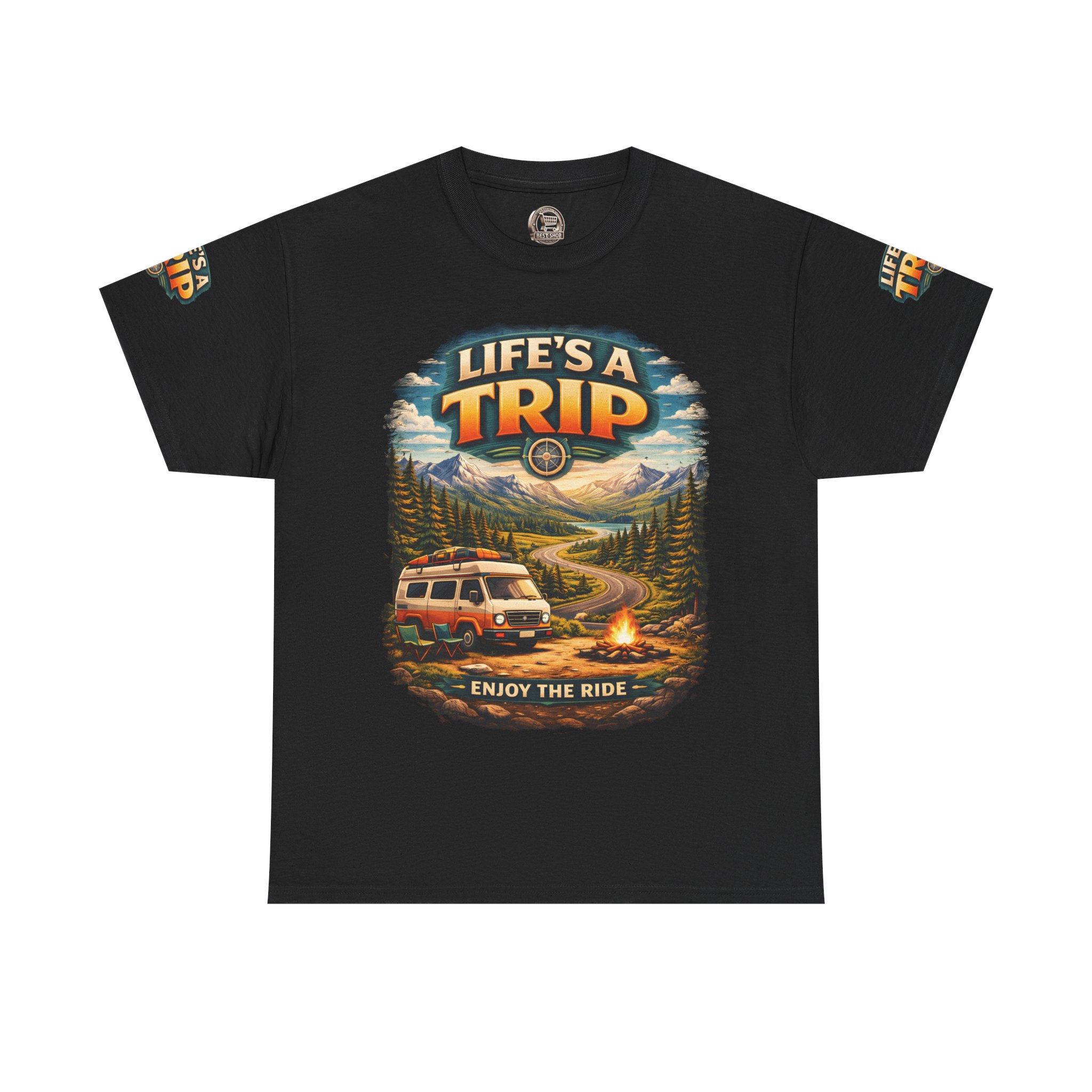 13537355484200280506_2048.jpeg Unisex Heavy Cotton Tee — "Live´s A Trip-Enjoy The Ride" Design Scenic-Line