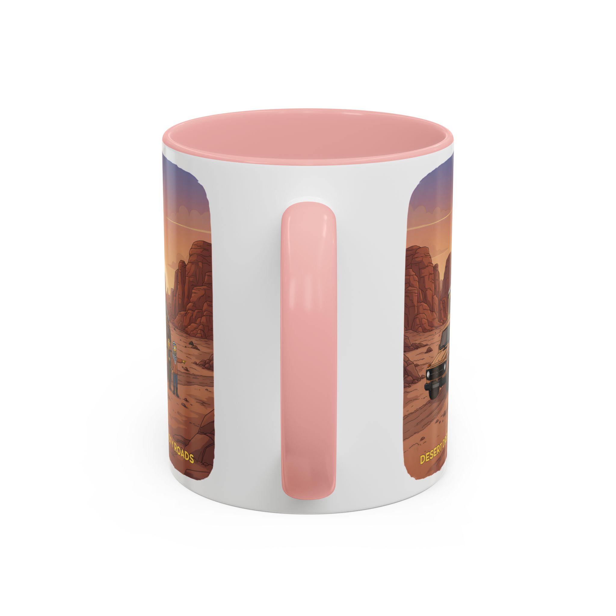 Accent Coffee Mug (11, 15oz) — "Desert Dreams Dusty Roads" Design Sitcom-Line