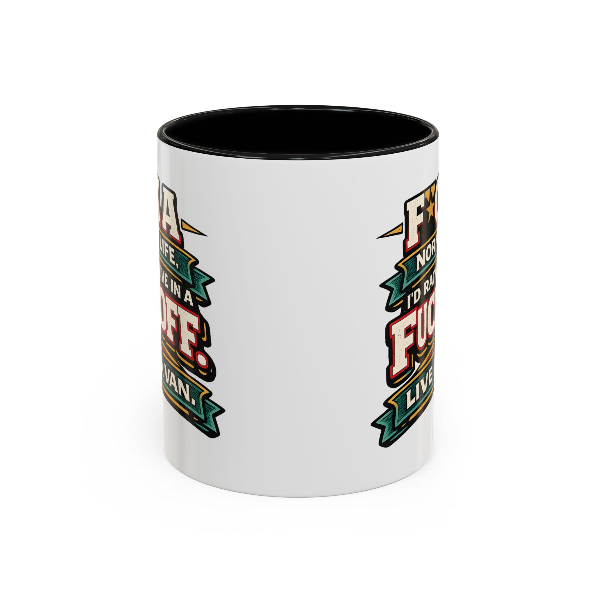 Accent Coffee Mug (11, 15oz) — "Fuck A Normal Life" Design F**K-Line