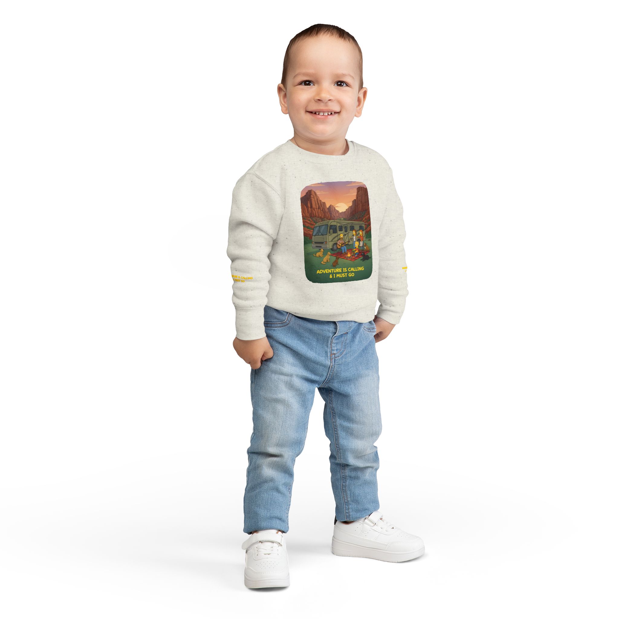 Toddler Sweatshirt - "Adventure Is Calling-I Must Go" (Design Sitcom-Line)