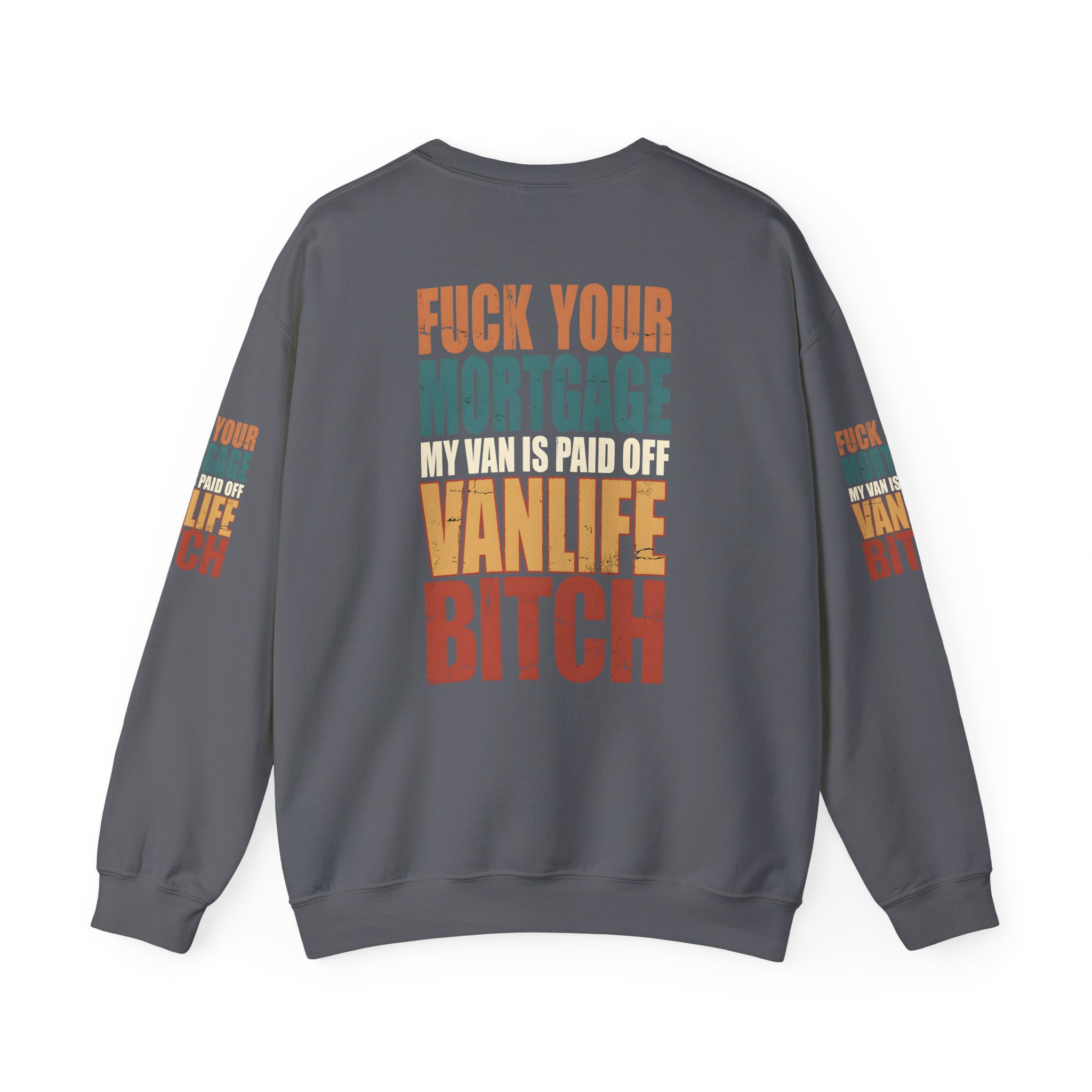 Unisex Heavy Blend™ Crewneck Sweatshirt — "Fuck Your Mortgage" Design F**K-Line