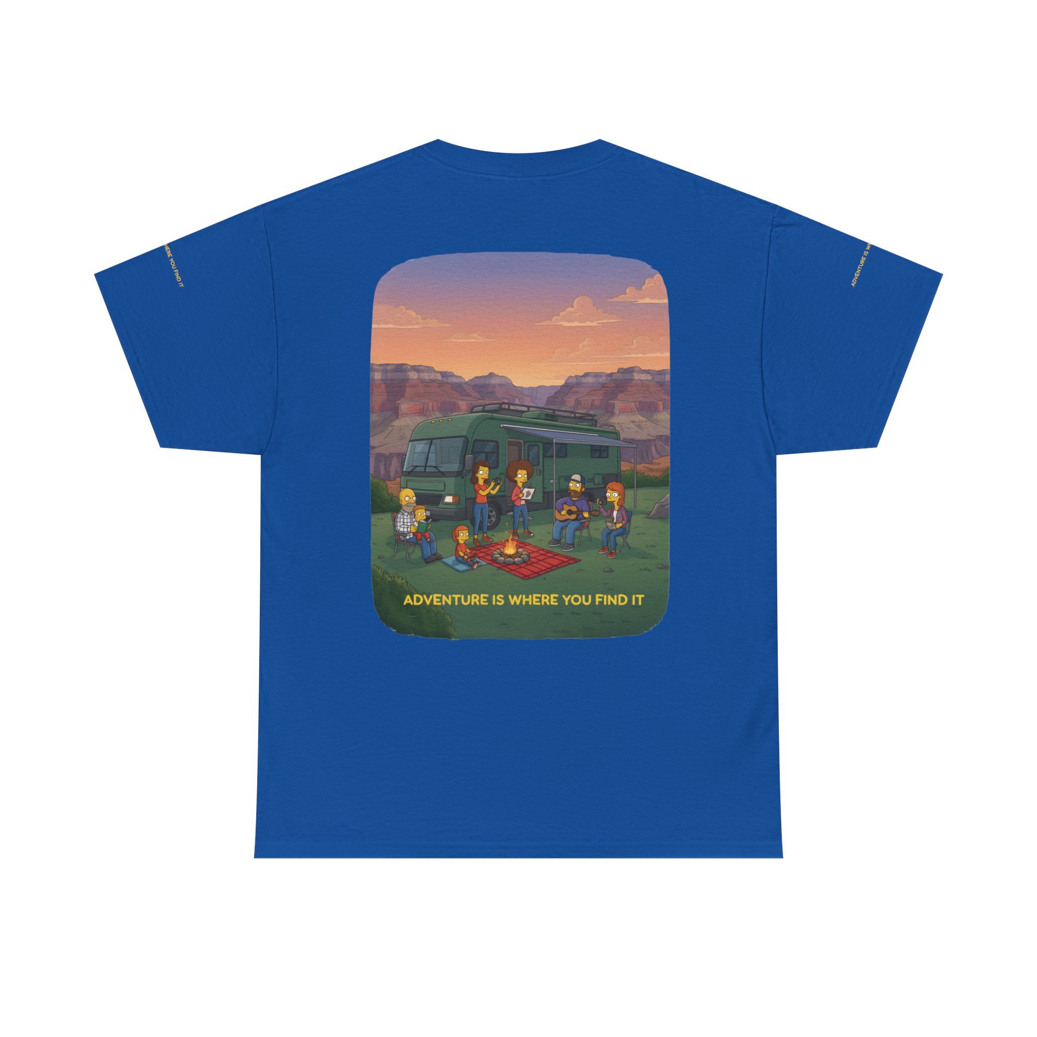 Unisex Heavy Cotton Tee — "Adventure Is Where You Find It" Design Sitcom-Line