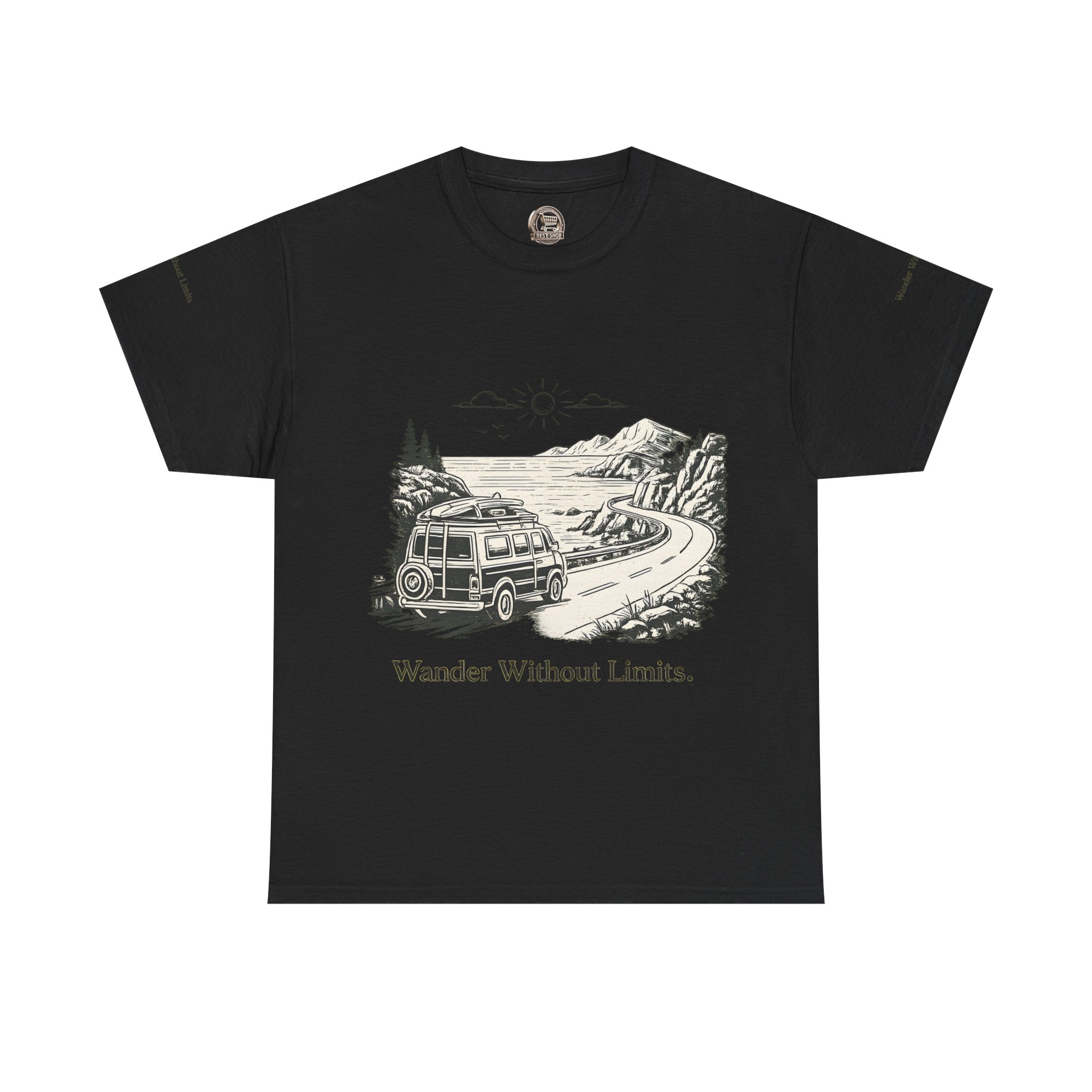 13550172215682416246_2048.jpeg Unisex Heavy Cotton Tee — "Wander Without Limits" Design Minimal-Line