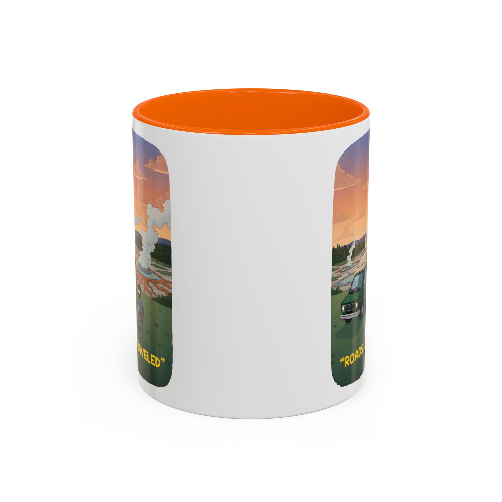 Accent Coffee Mug (11, 15oz) — "Roads Less Traveled" Design Sitcom-Line