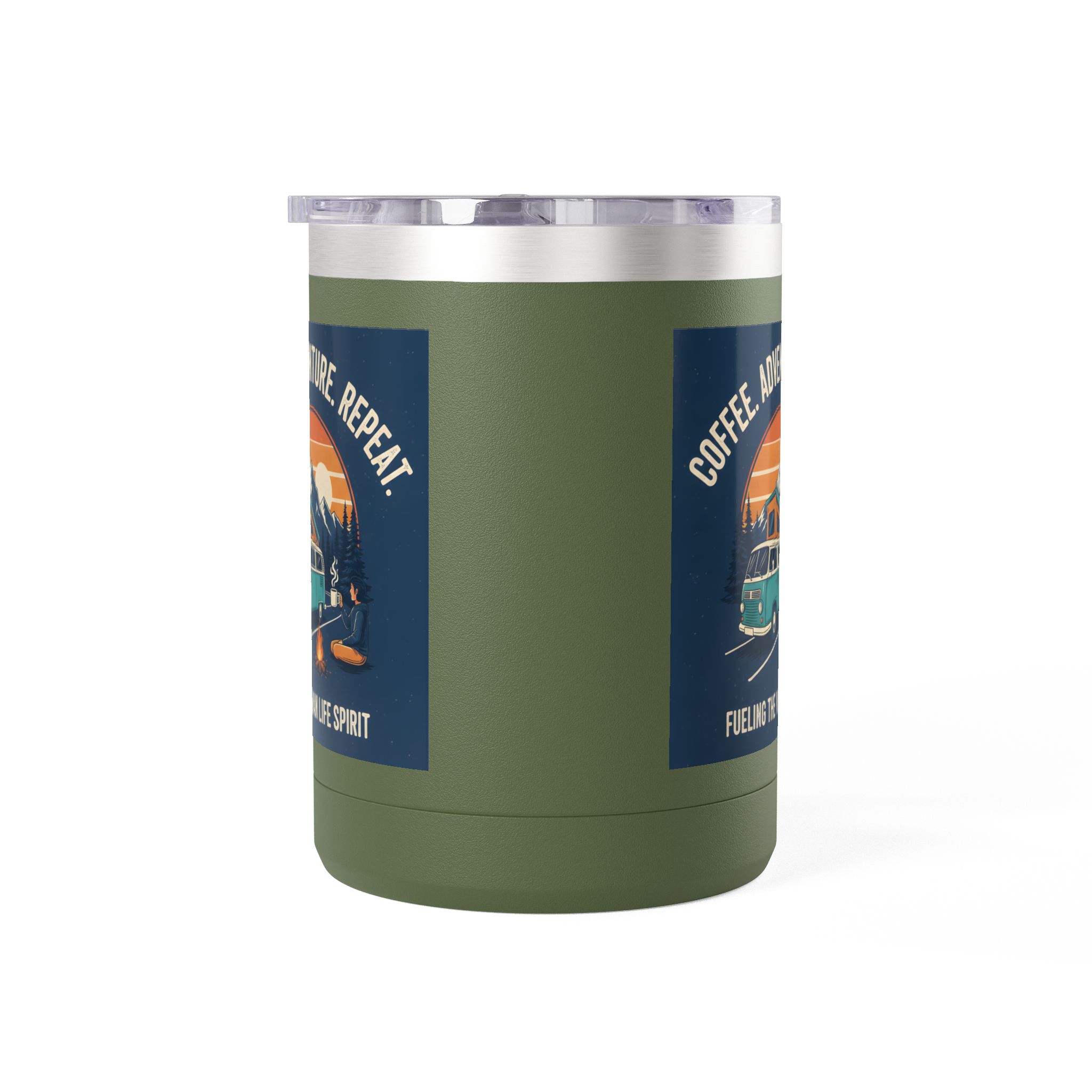 Coffee Mug Tumbler, 15oz — “Coffee. Adventure. Repeat.”