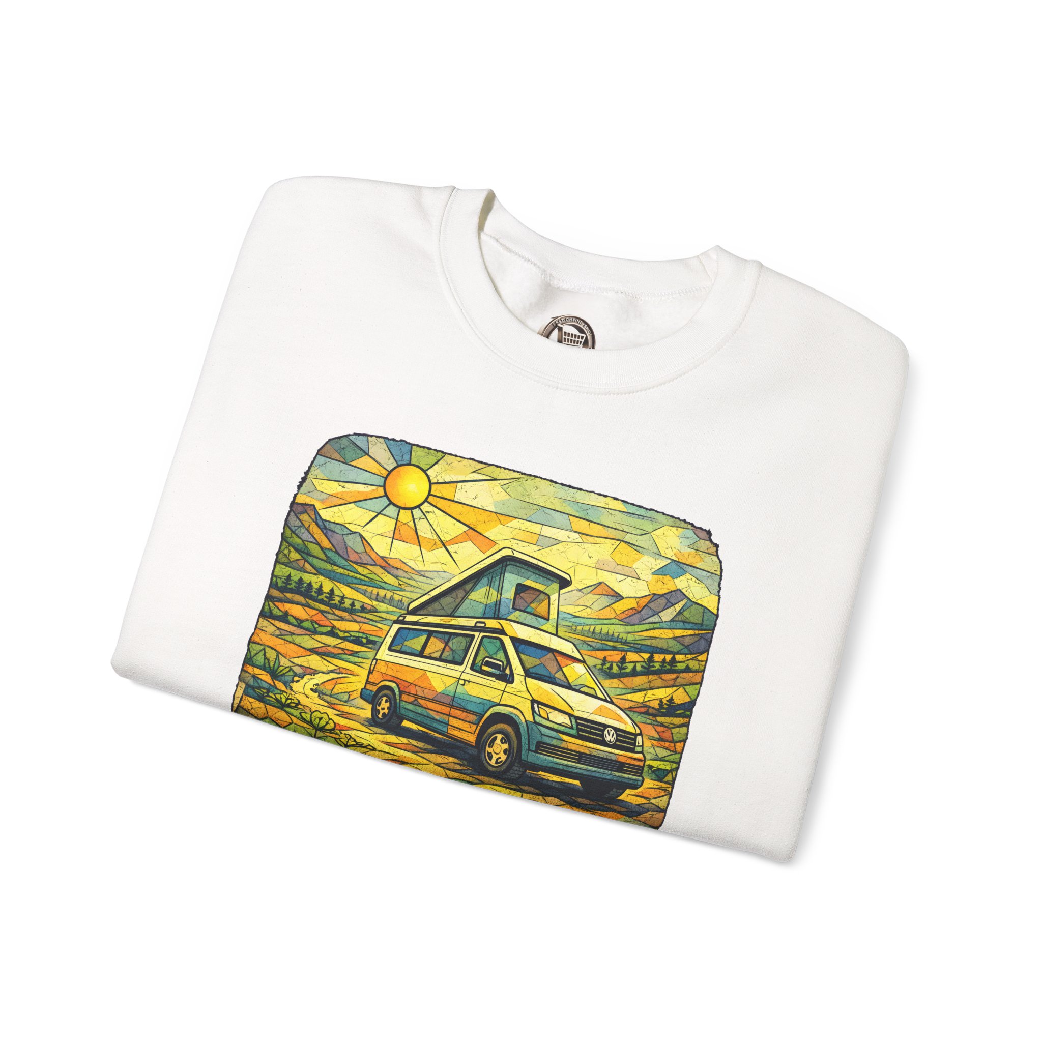 Unisex Heavy Blend™ Crewneck Sweatshirt — "Escape The Ordinary" Design Cubic-Line