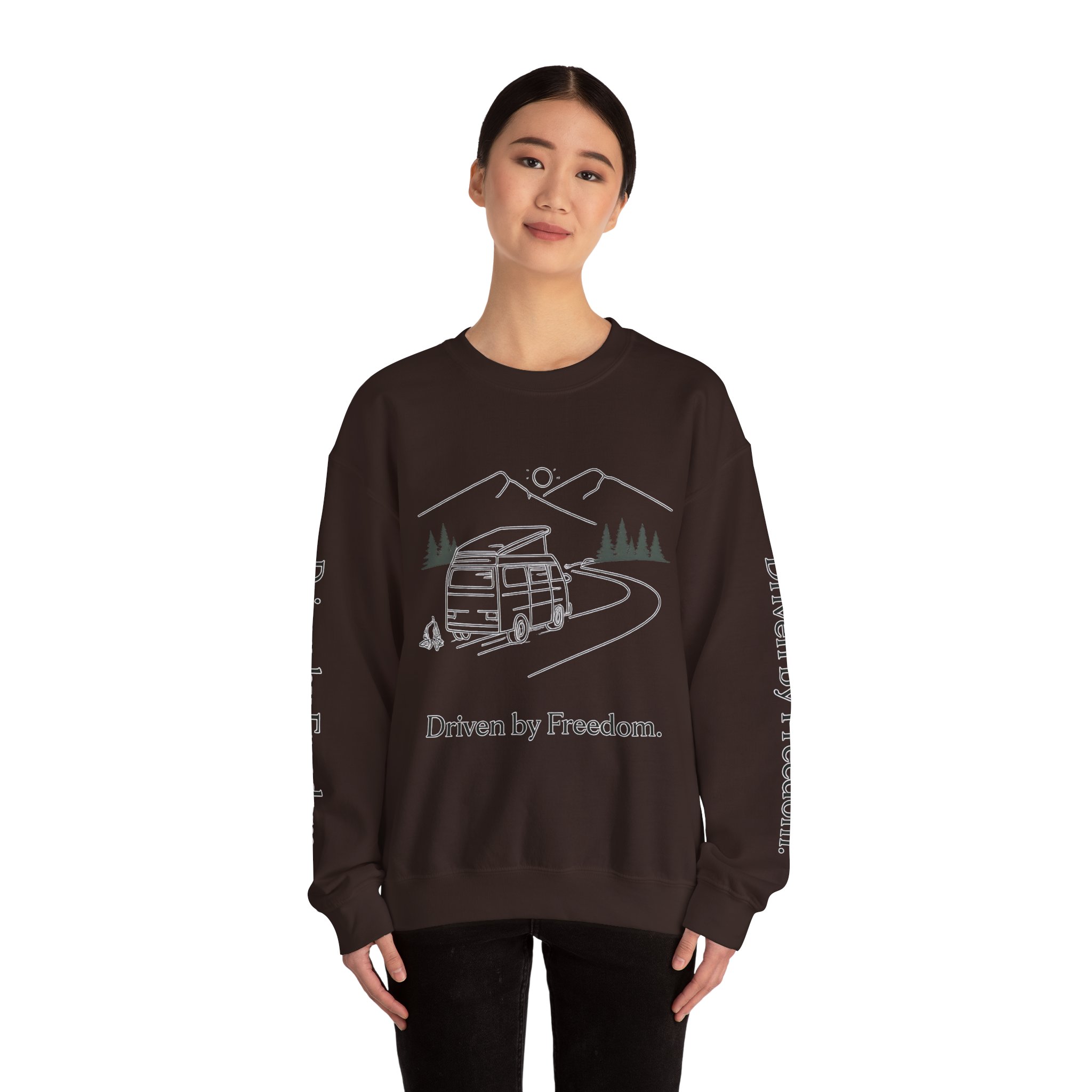 1356585234253156341_2048.jpeg Unisex Heavy Blend™ Crewneck Sweatshirt — "Driven By Freedom" Design Minimal-Line