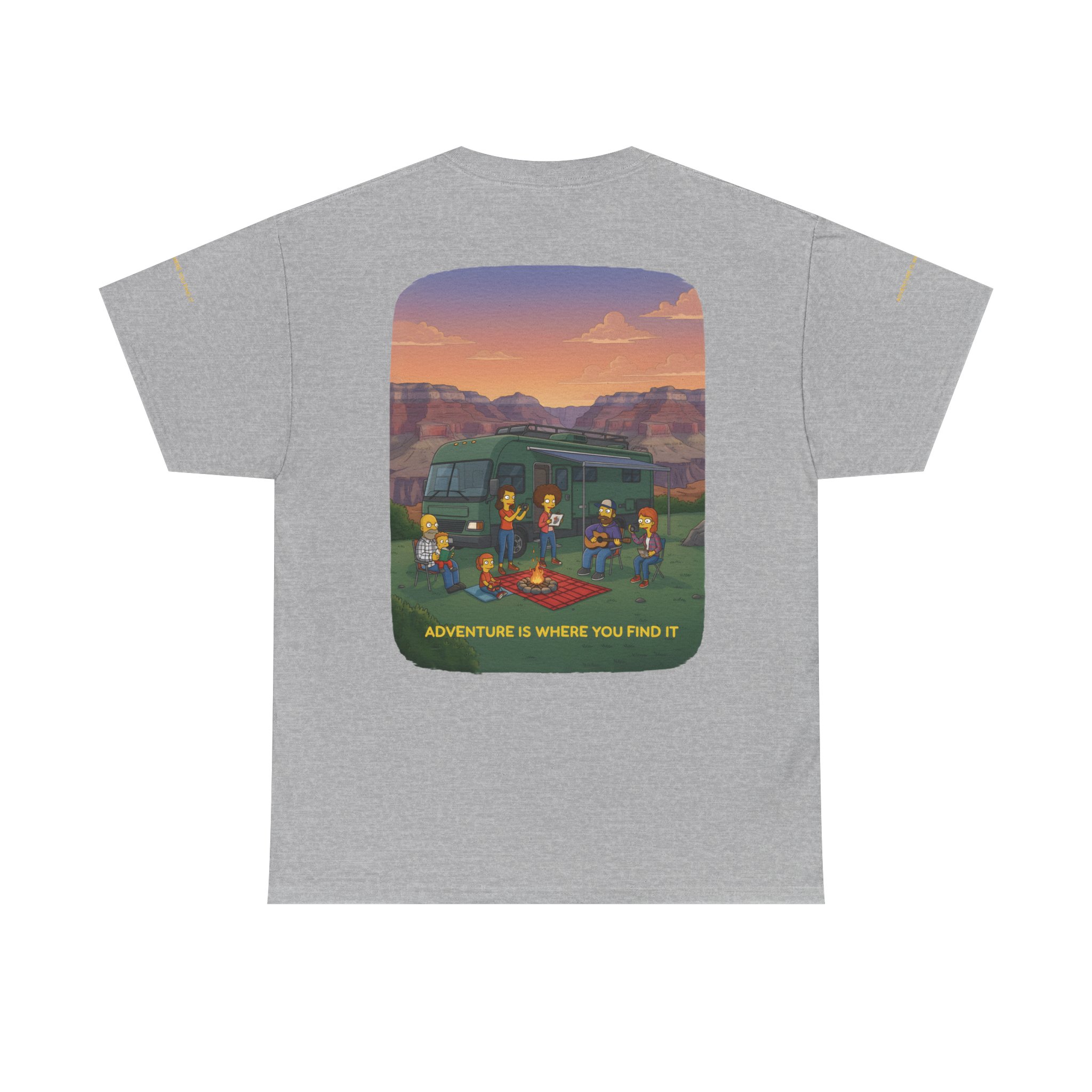 Unisex Heavy Cotton Tee — "Adventure Is Where You Find It" Design Sitcom-Line