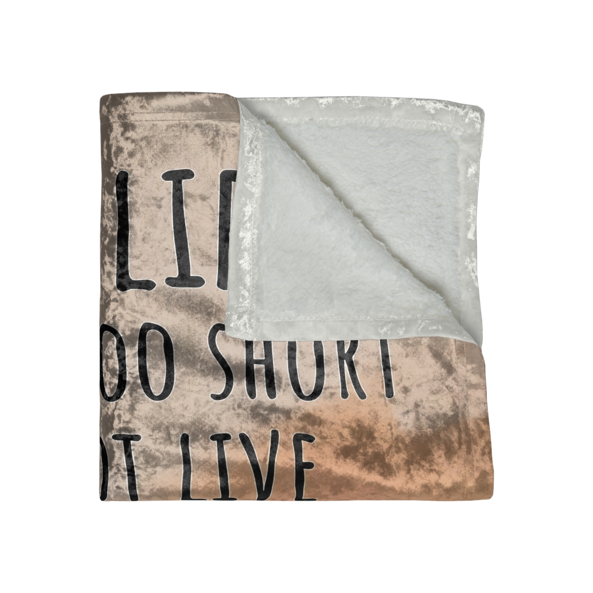 Crushed Velvet Blanket – "Vanlife - Life Is Too Short" Vintage Camper Throw