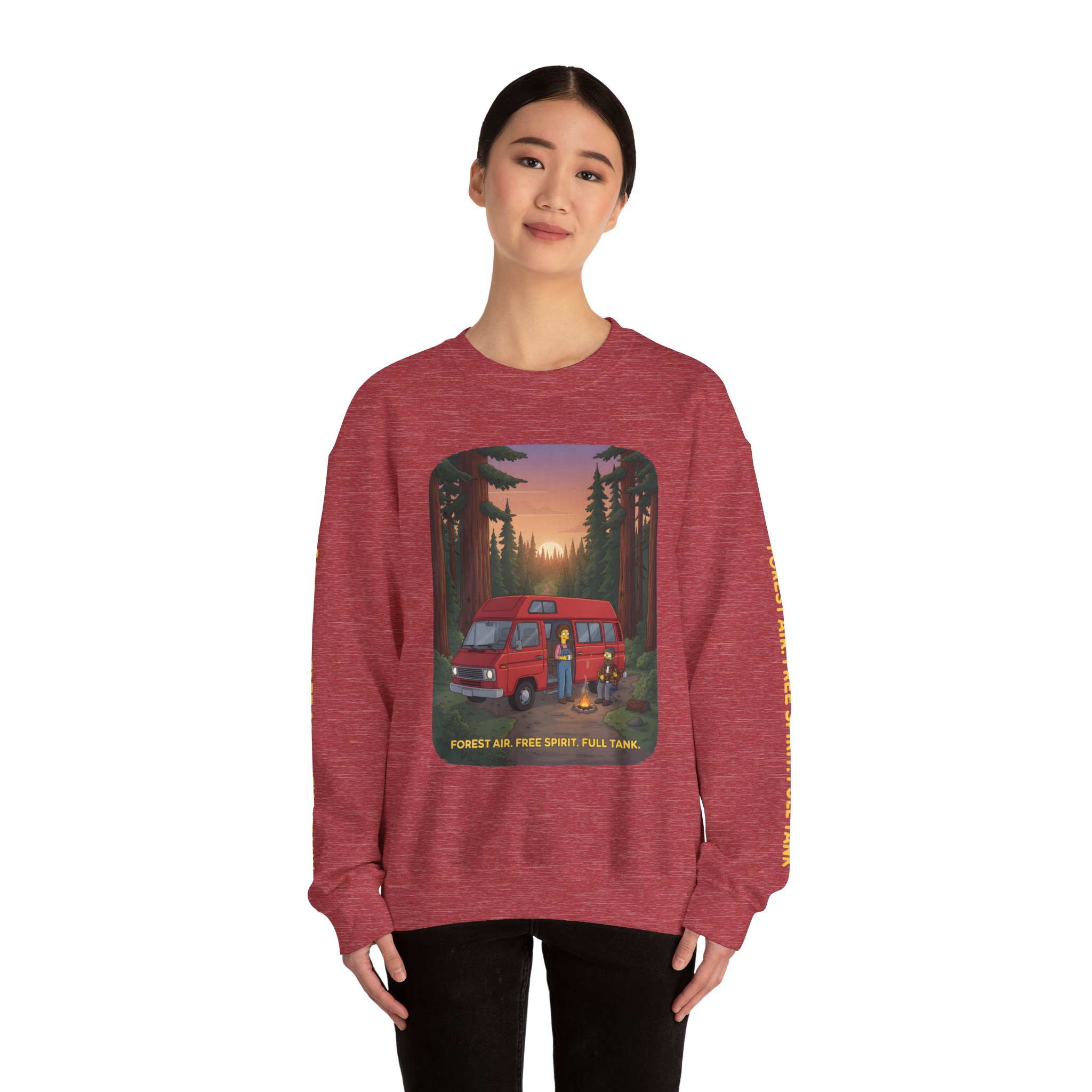 13575119326698967432_2048.jpeg Unisex Heavy Blend™ Crewneck Sweatshirt — "Forest Air Free Spirit Full Tank" Design Sitcom-Line