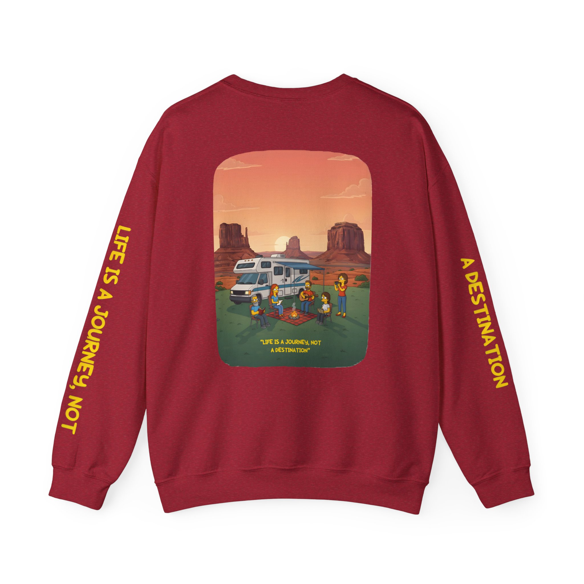 Unisex Heavy Blend™ Crewneck Sweatshirt — "Life Is A Journey-Not A Destination" Design Sitcom-Line
