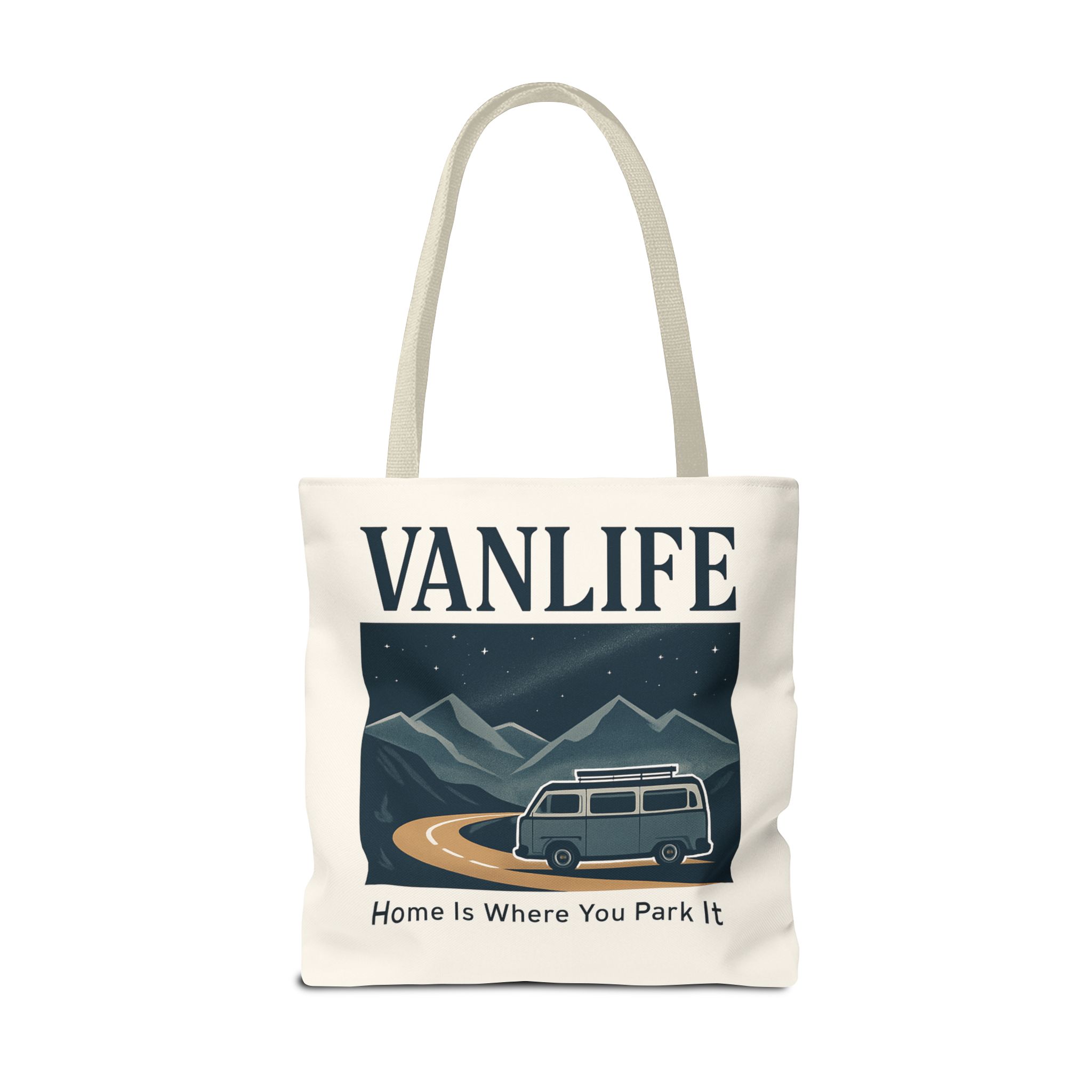 Vanlife Tote Bag — "Vanlife - Home Is Where You Park It" Campervan Beach/Adventure Tote