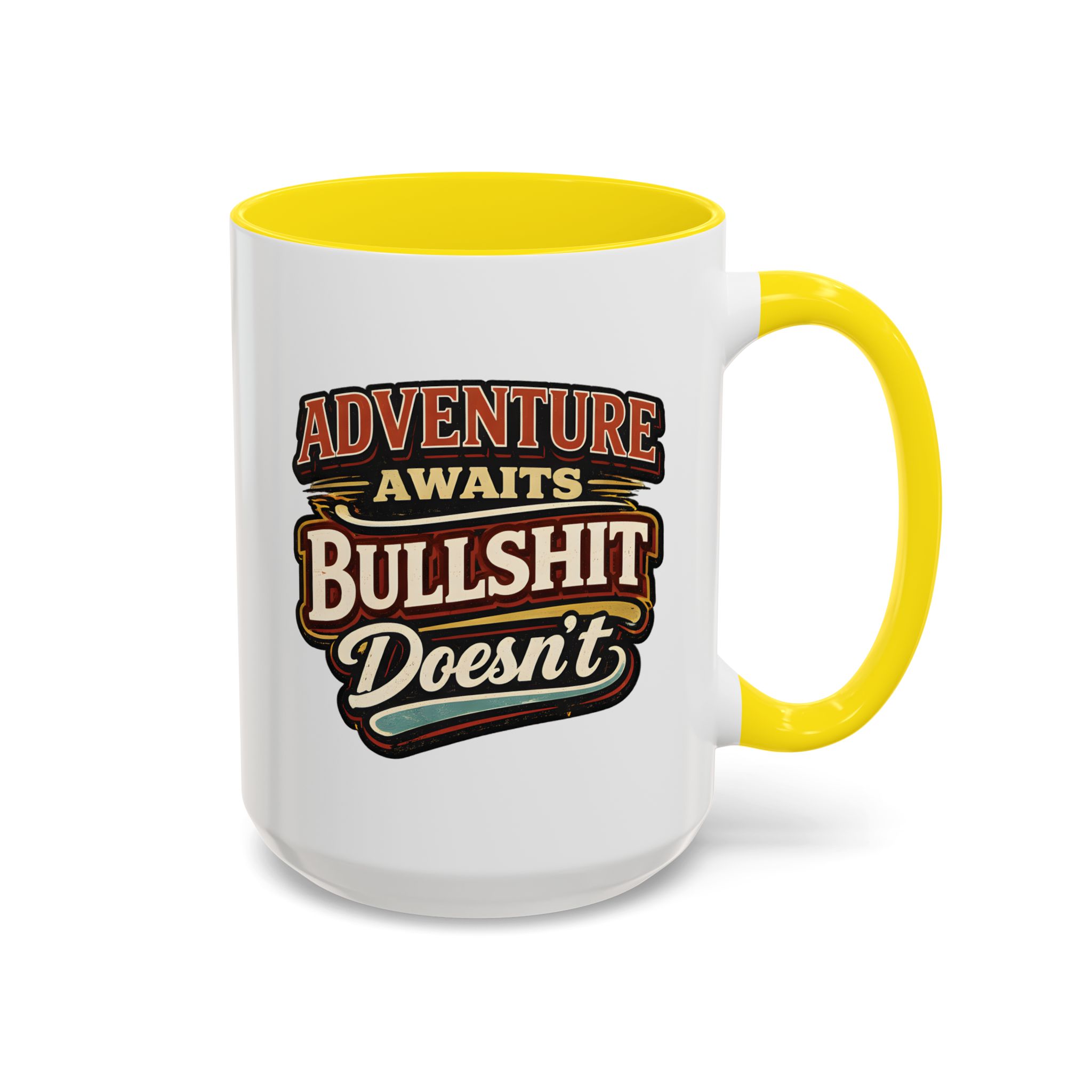 Accent Coffee Mug (11, 15oz) — "Adventure Awaits" Design F**K-Line