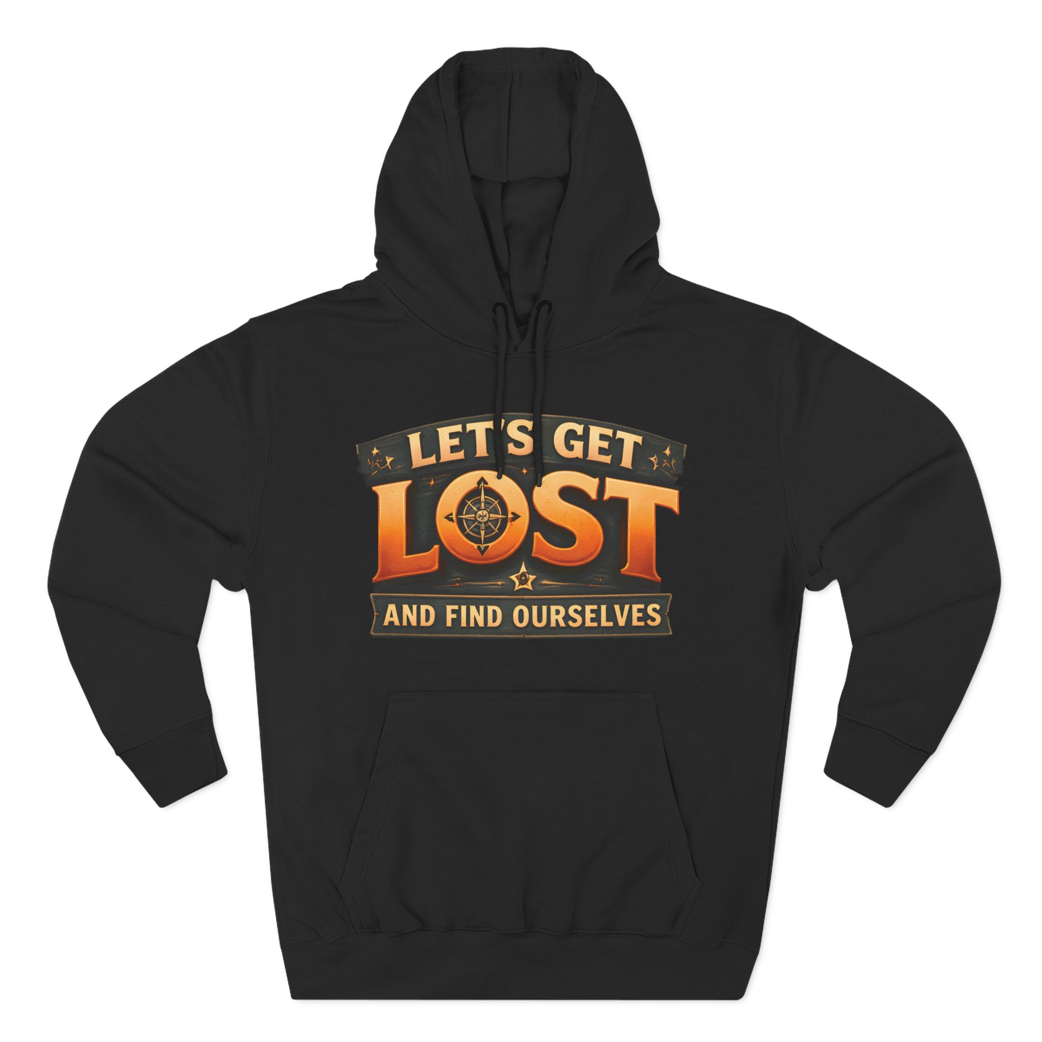 Three-Panel Fleece Hoodie - "Let´s Get Lost And Found Ourselfs" Design Scenic-Line