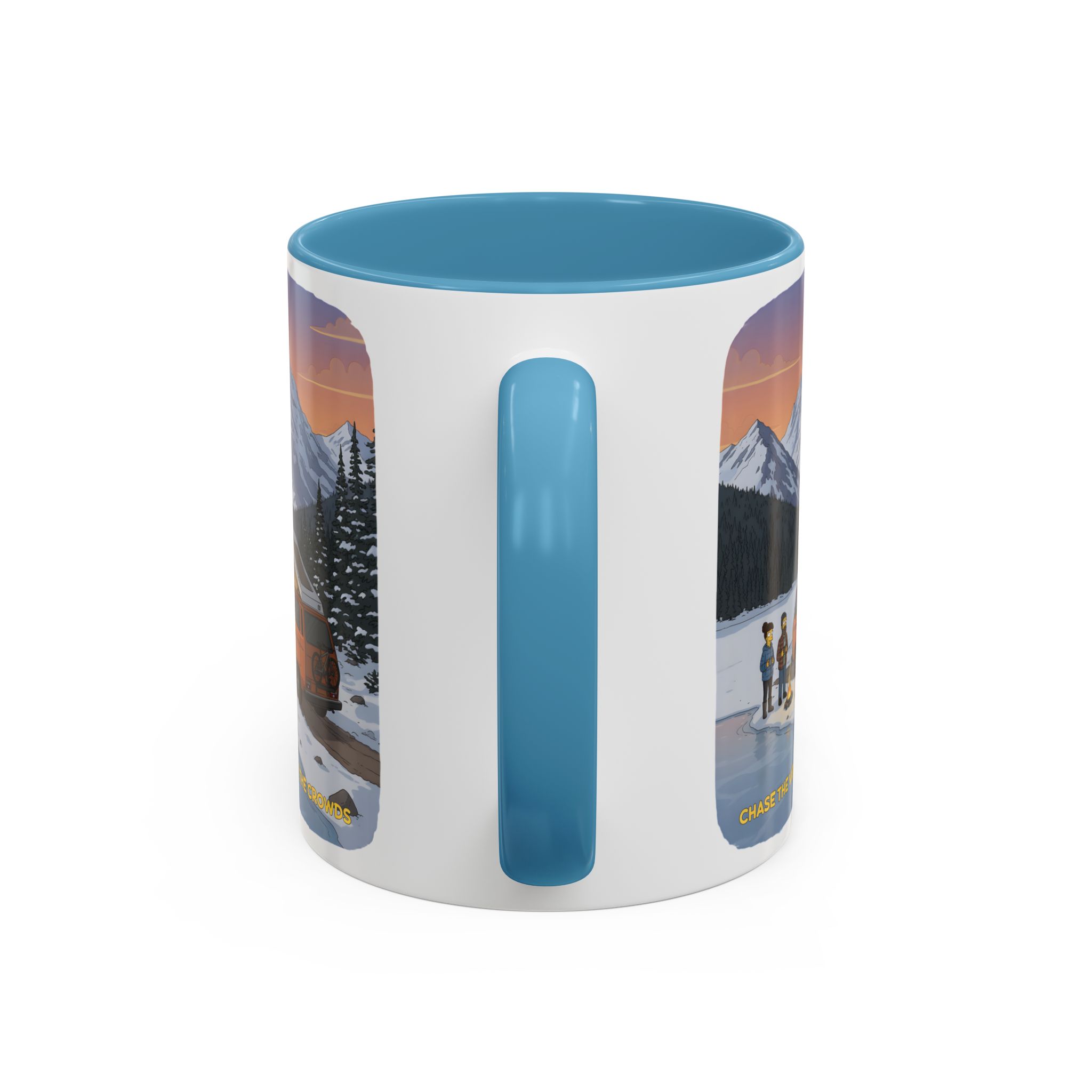 Accent Coffee Mug (11, 15oz) — "Chase The Views-Not The Crowds"" Design Sitcom-Line