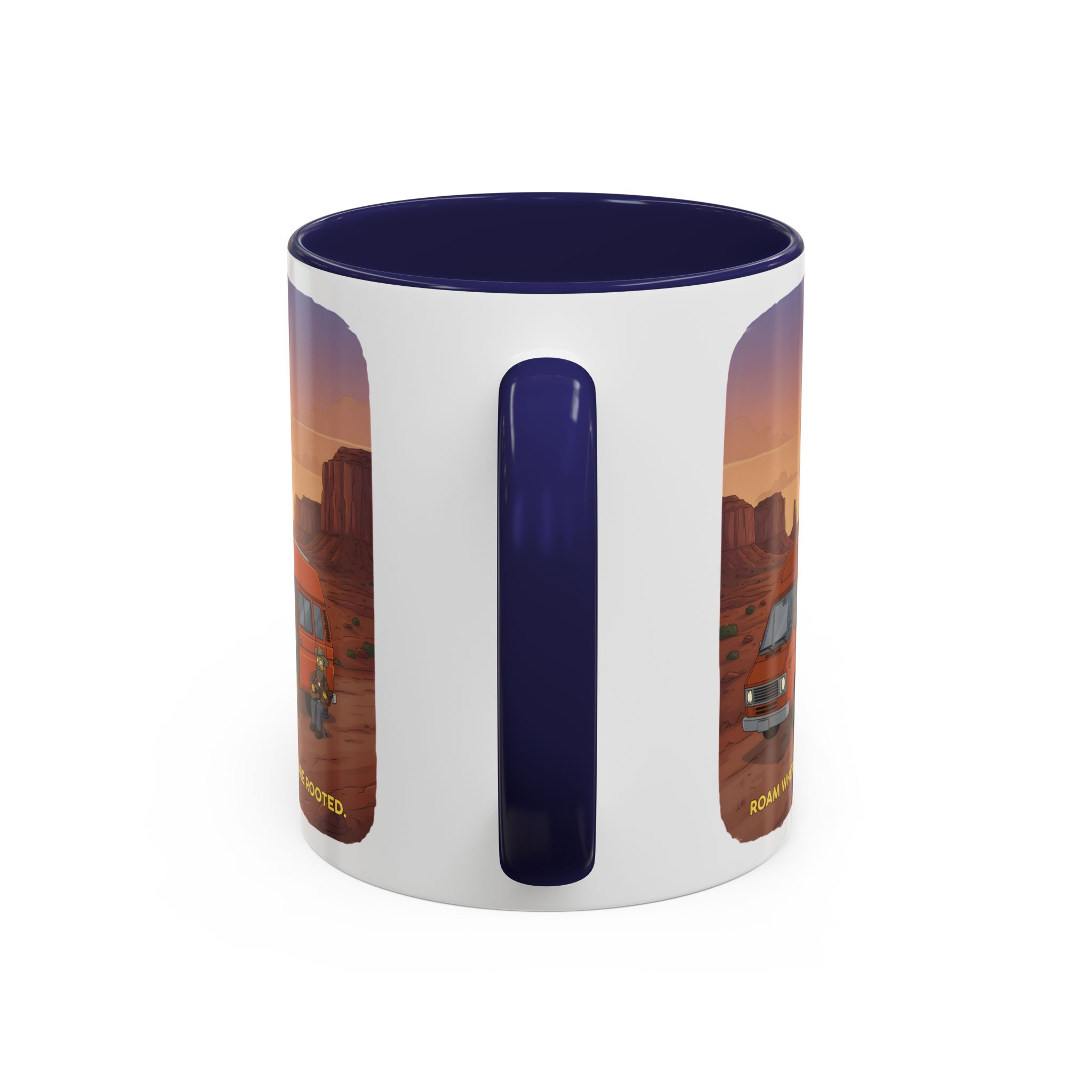 Accent Coffee Mug (11, 15oz) — "Roam Where You Are Rooted" Design Sitcom-Line