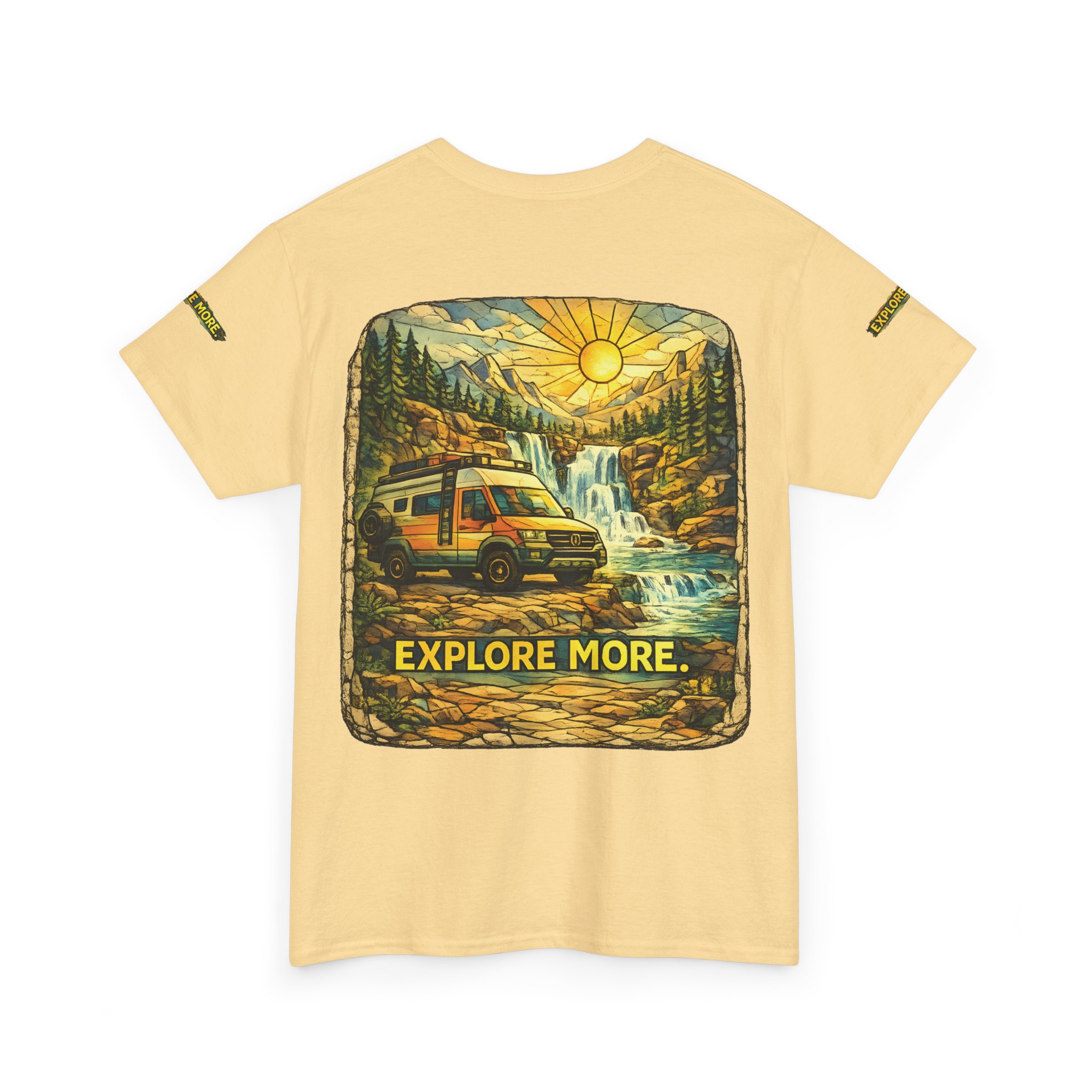 Unisex Heavy Cotton Tee — "Explore More" Design Cubic-Line