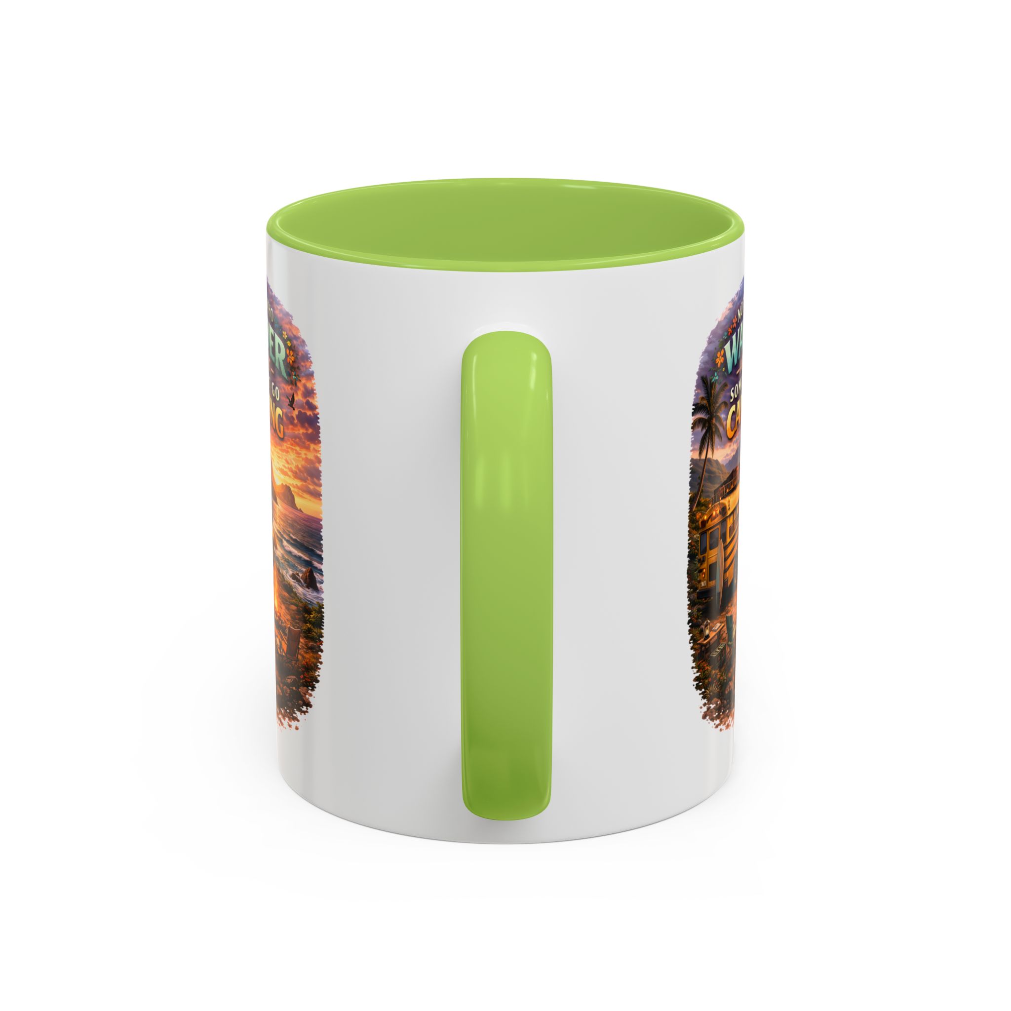 Accent Coffee Mug (11, 15oz) — "Not All Who Wander Are Lost" Design Scenic-Line